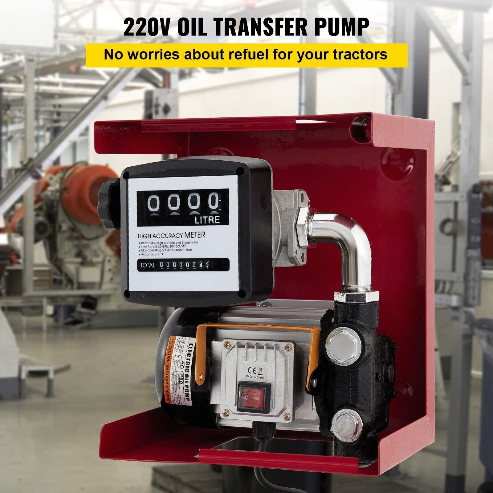 550W Autoadescante Pompa Olio Elettrica Trasferimento Bio Olio Combustibile Diesel 60L/Min Valvola di Bypass Incorporata Bassa tensione