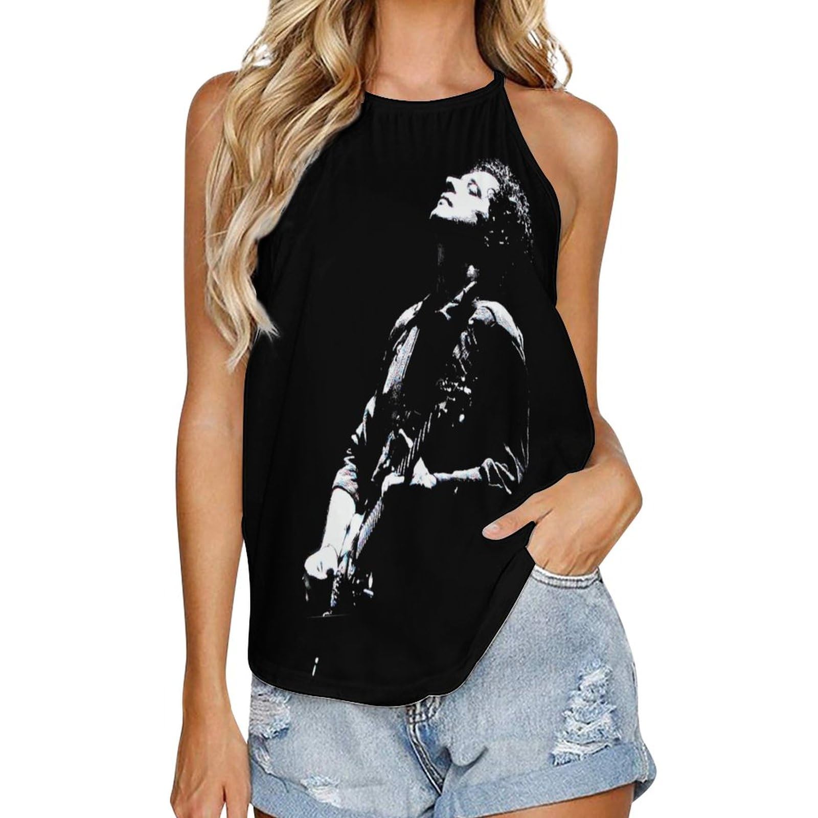 Gustavo Cerati T-Shirt Woman's Tank Top Sleeveless Crew Neck Halter Vest Shirt Summer Gym Tank Casual Sexy Cami Tee