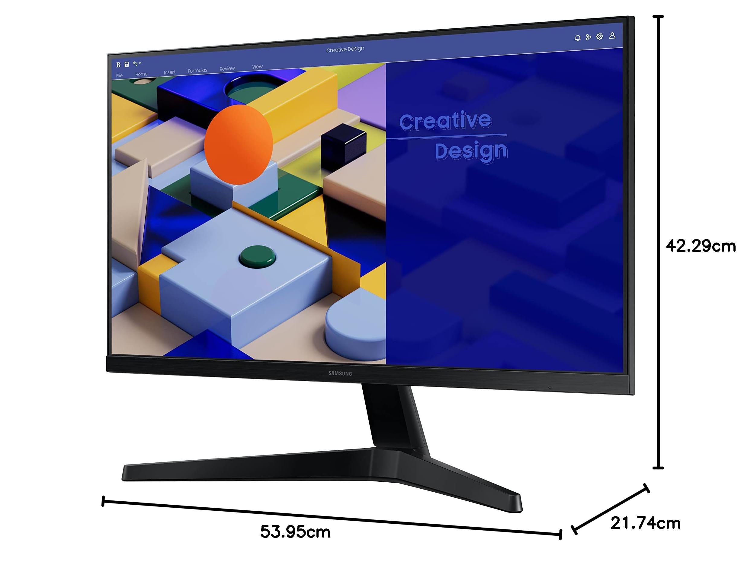 Samsung Monitor S31C (S24C312), Flat, 24'', 1920x1080 (Full HD), IPS, 75 Hz, 5 ms, FreeSync, D-Sub, HDMI, Eye Saver Mode, Flicker Free