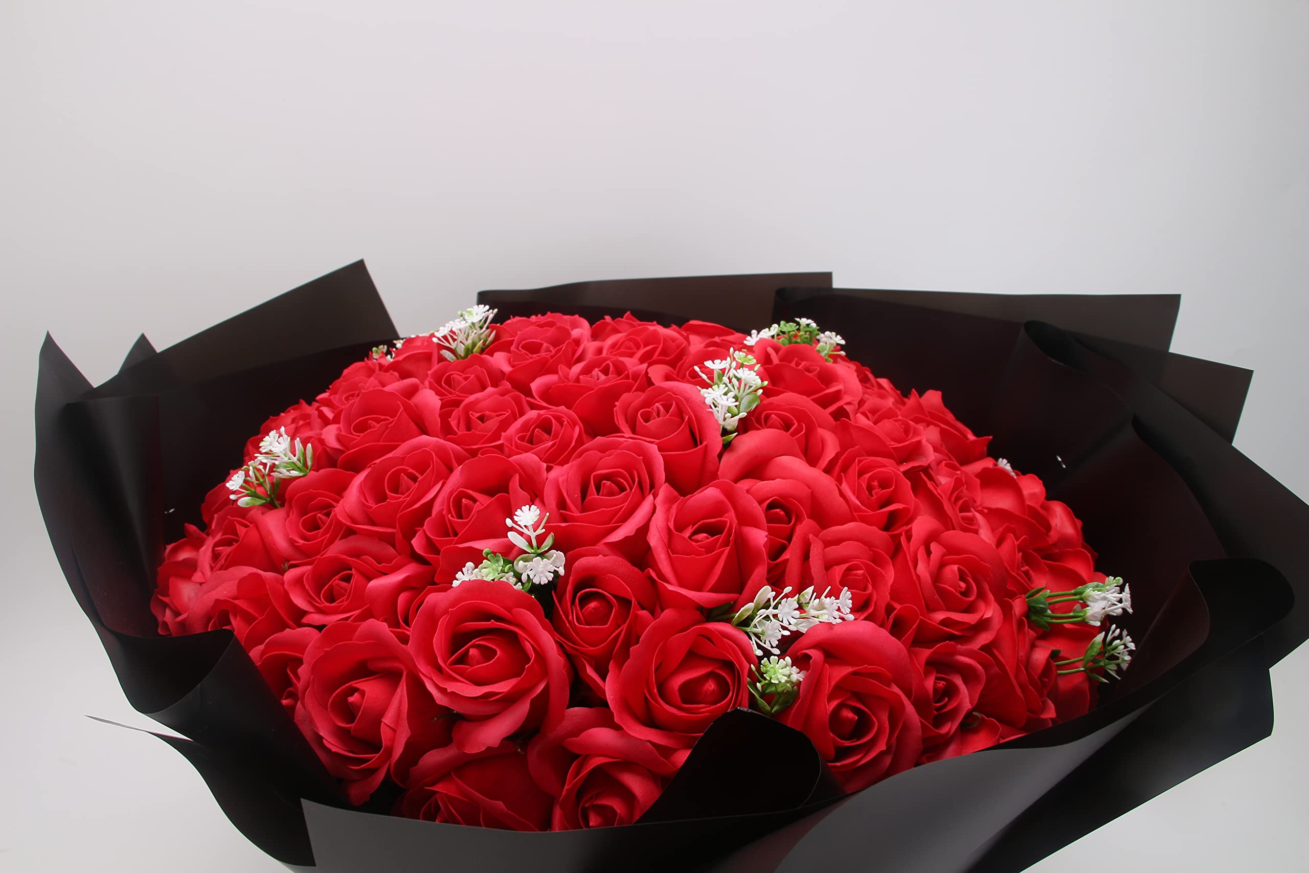 SCAMPER ソープフラワー 花束 バラ ブーケ レッド 100本 Amazon｜SCAMPER ソープフラワー 花束 バラ ブーケ 誕生日 プレゼント