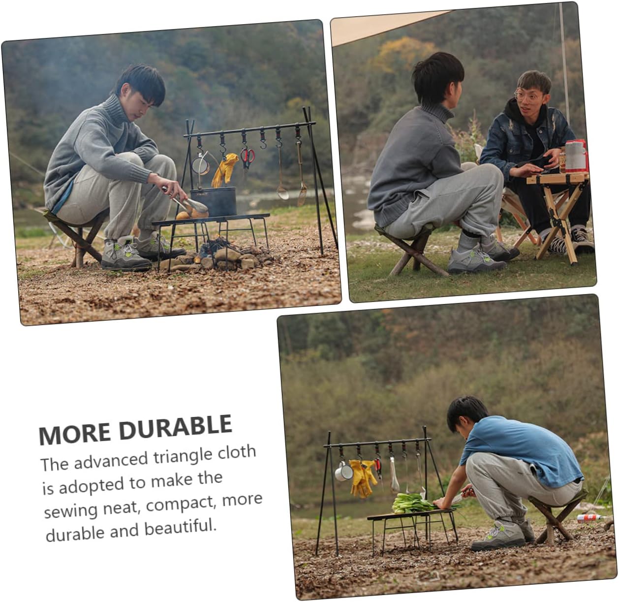 UPKOCH Outdoor Tripod Stool with Triangle Cloth for Camping Fishing and Travel Lightweight and Portable Folding Seat with High-Density for Enhanced Durability