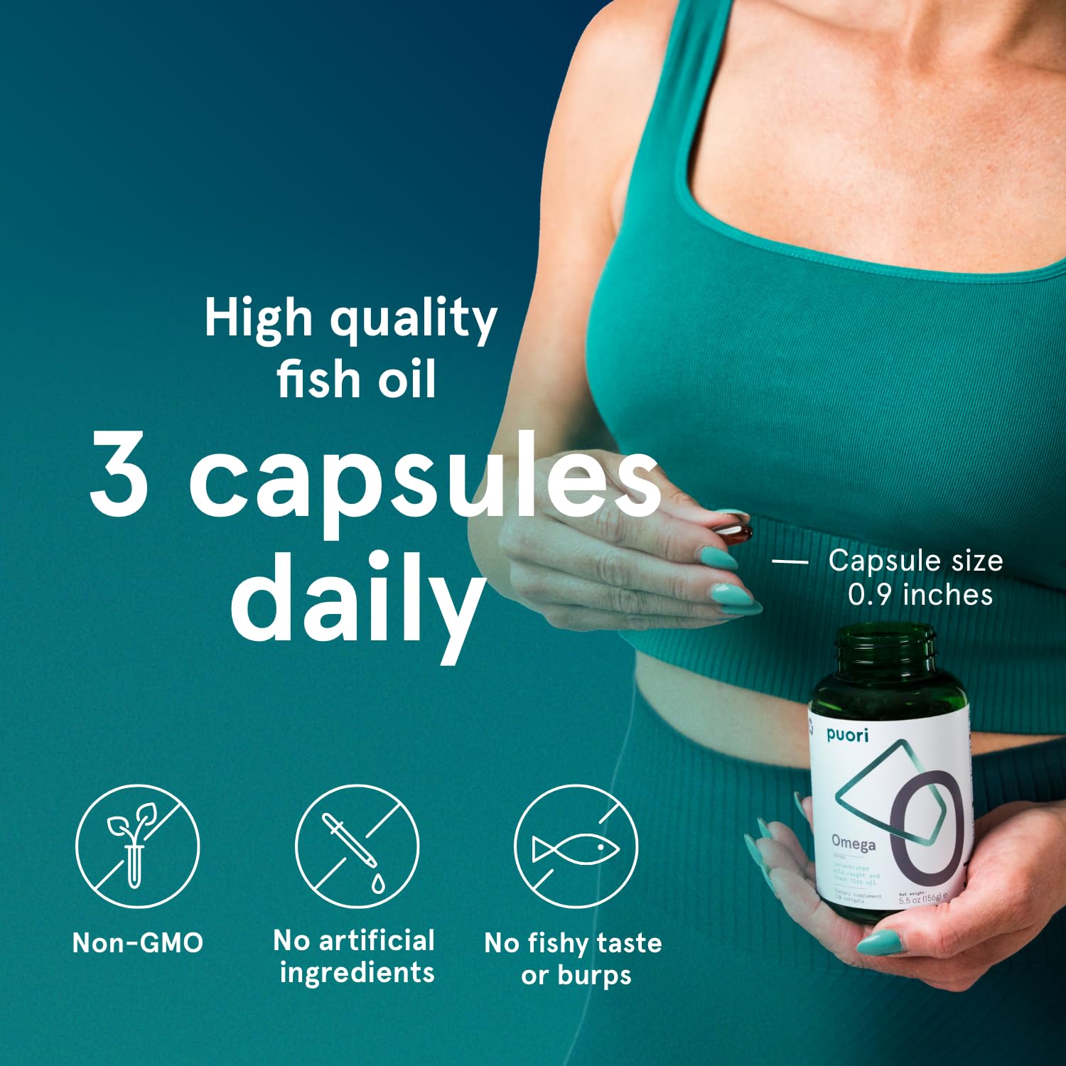 Omega 3 olio di pesce 1250 EPA 500 DHA per dose - 60 dosi - 5 stelle IFOS, Friend of the Sea, Clean Label. 180 capsule/60 dosi.