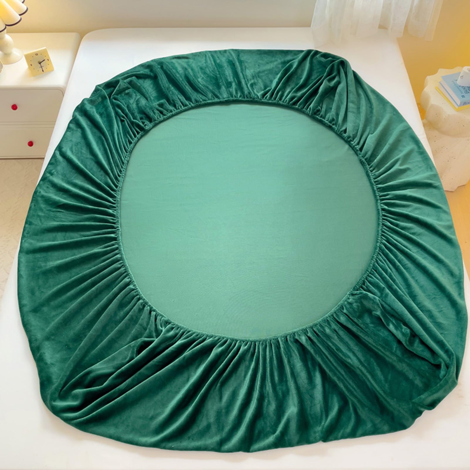 Drap-Housse Alese Protege Matelas Respirant 90/100/130/140/160/170x190 Couvre/Protège Matelas Doux Velours de Lait Lavable Antidérapant Housse de Matelas pour Matelas Jusqu’à 30cm(200x220cm,G)
