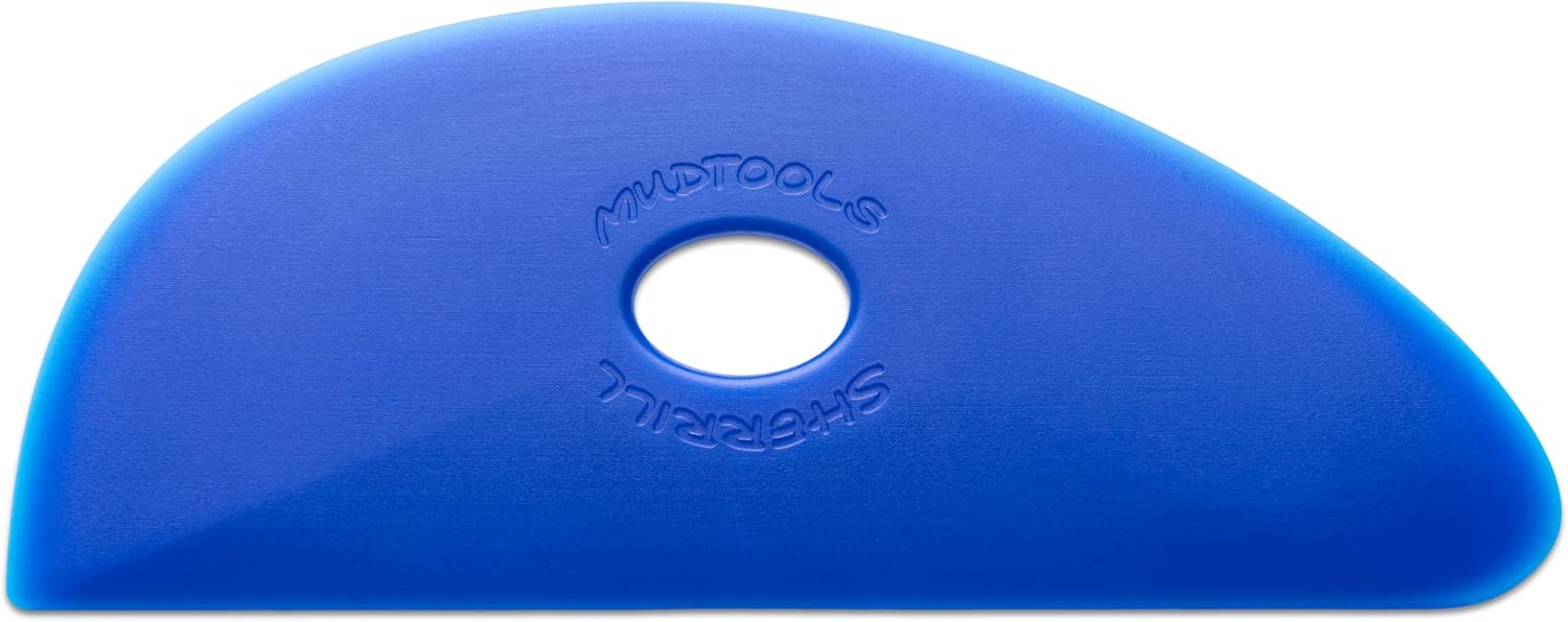 Mudtools Pottery Ribs – Shape 3 Polymer Rib (Yellow Soft), 5" Wide Clay Shaping & Smoothing Tool (Y3)
