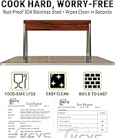 Vista 4 de Prensa de tocino de acero inoxidable, peso de cocción pesado de 3.2 libras, ideal para parrilla superior plana, accesorios de plancha para sellar