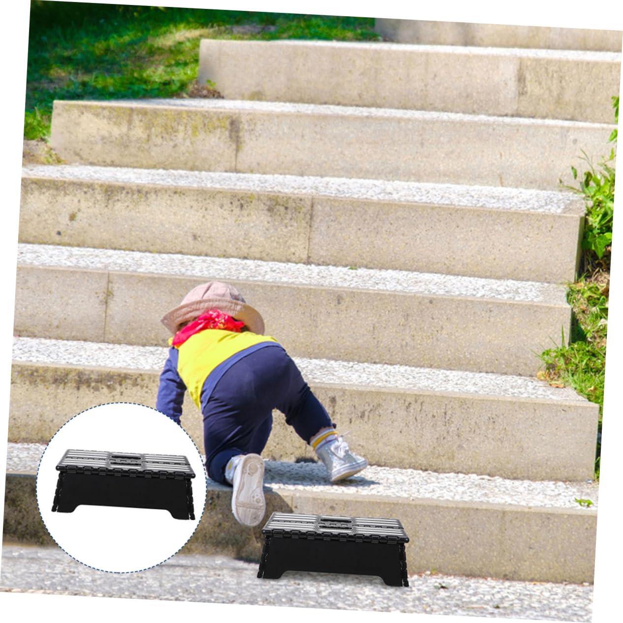 SOLUSTRE Foldable Lightweight Step Stool for Elderly Slip-Resistant Portable Stool for Home Use Compact Design for Easy Storage and Travel Sturdy Construction