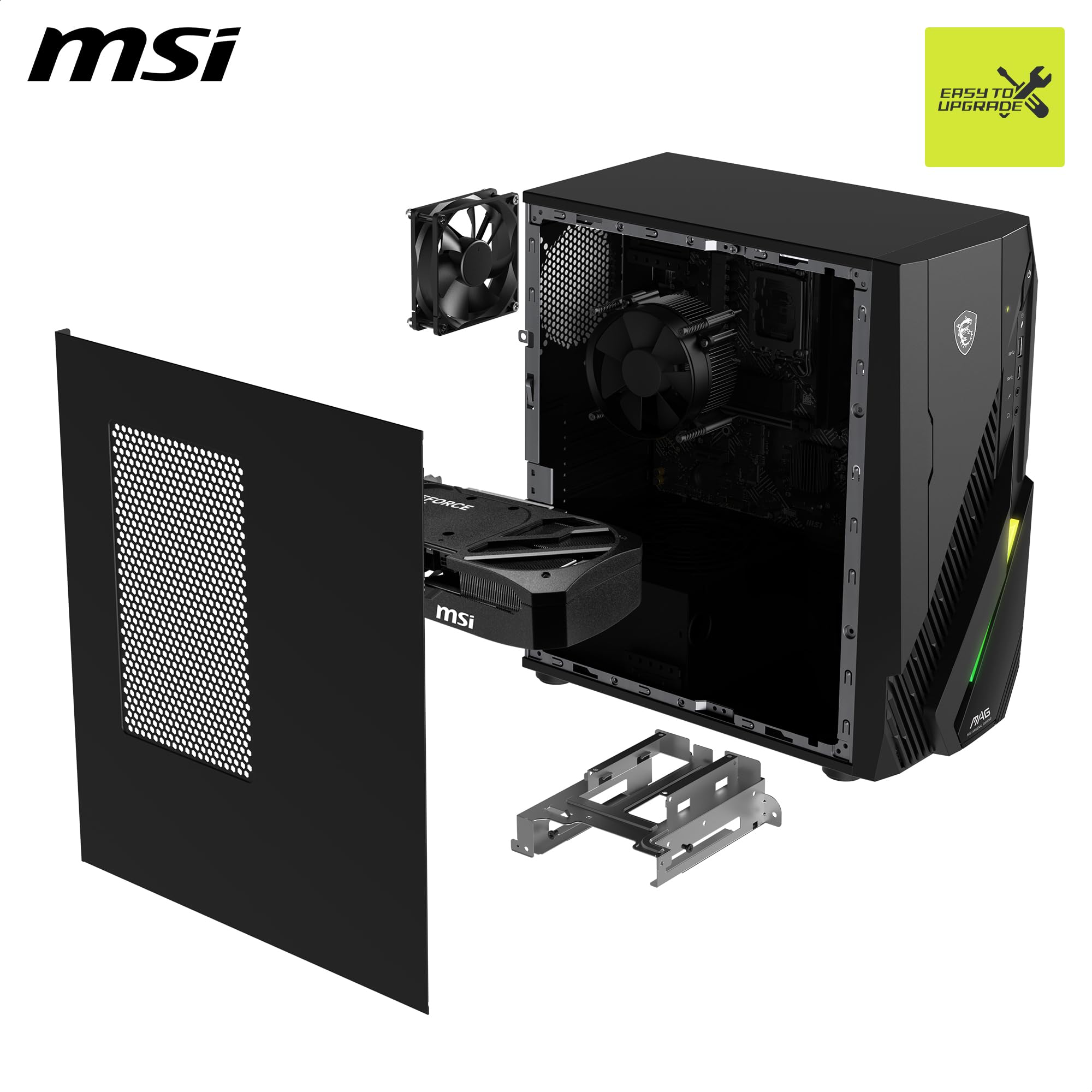 MSI MAG Infinite E1 14NVL5-104EU Gaming PC Intel Core i5 14400F GeForce RTX 5060 8G 16GB RAM DDR5 1TB SSD PCIe GEN4x4 NVMe Wi-Fi 6E 80+ Bronze