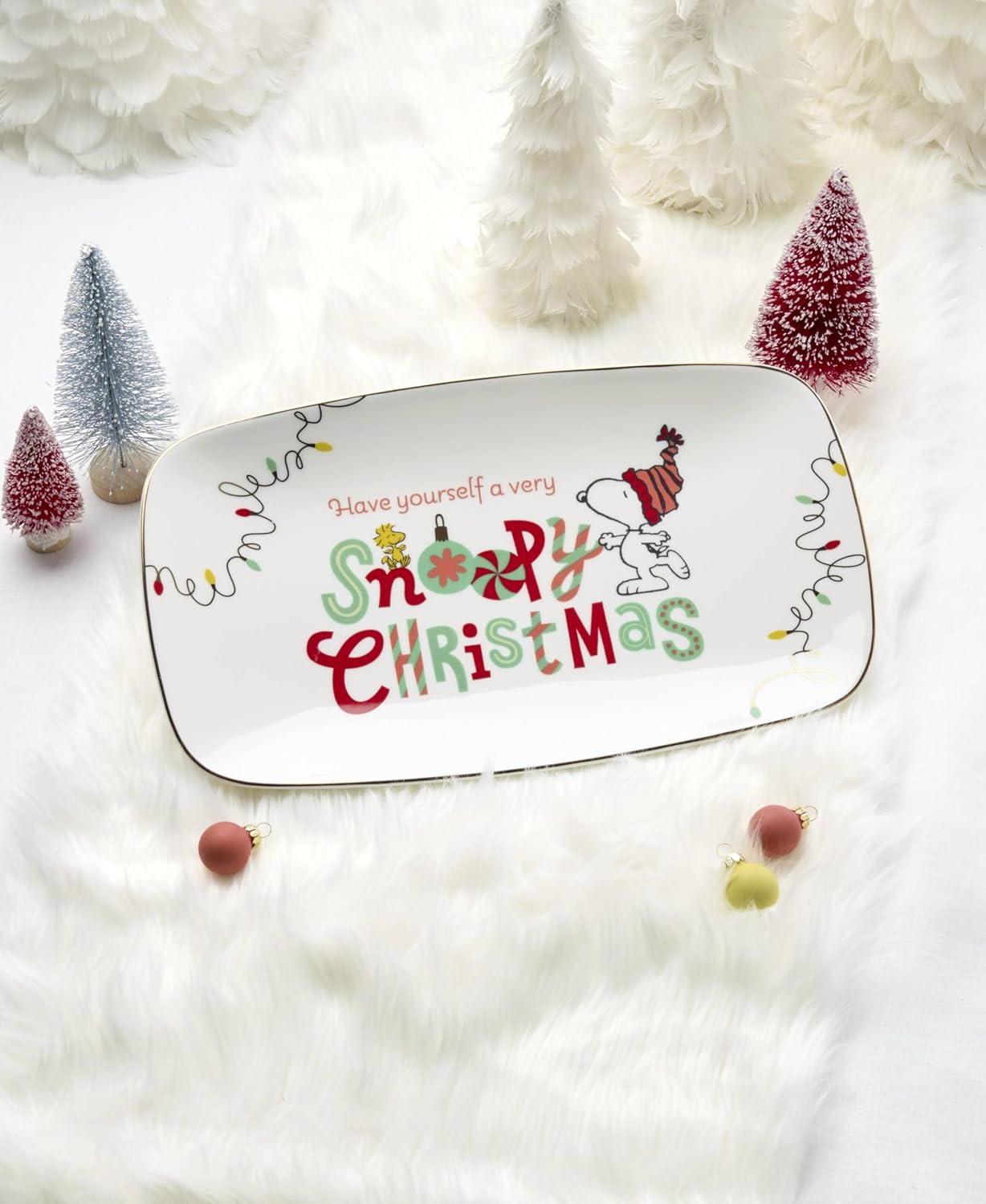 Lenox 896636 Snoopy Christmas Hors Doeuvres Tray
