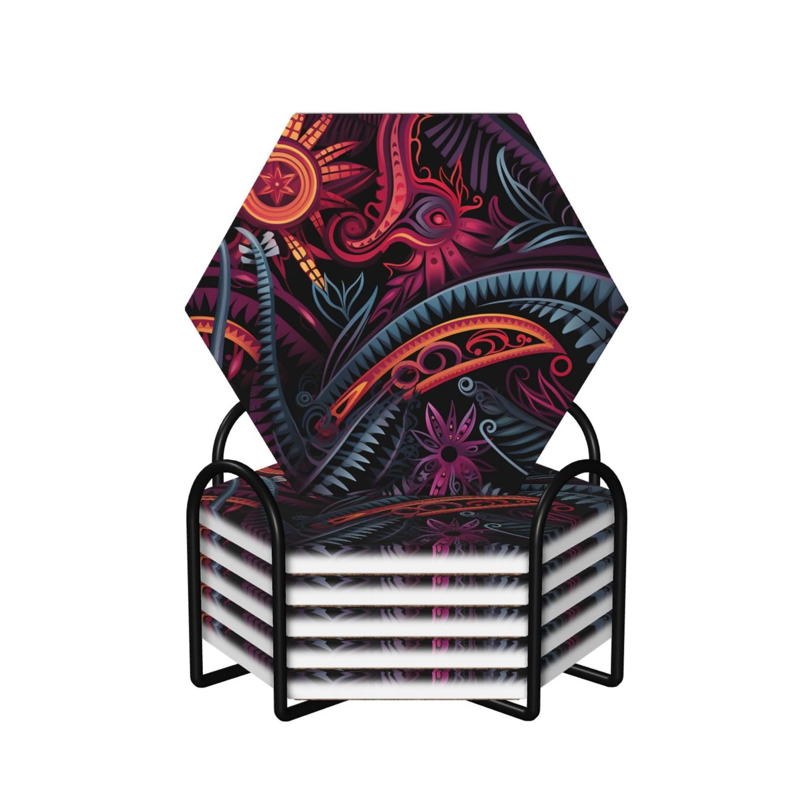 Dessous de verre avec support design tropical mystique pour table basse