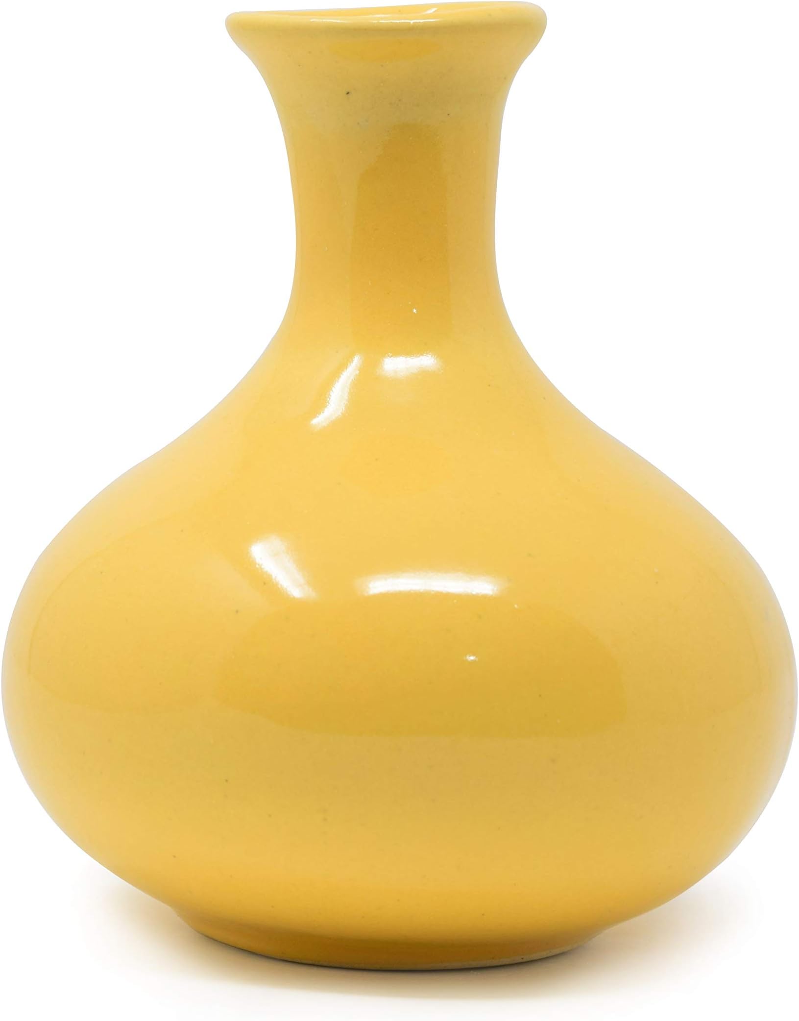 The HimalayanGoods Company Ceramic Flower Vase (5.75 inch, Yellow)