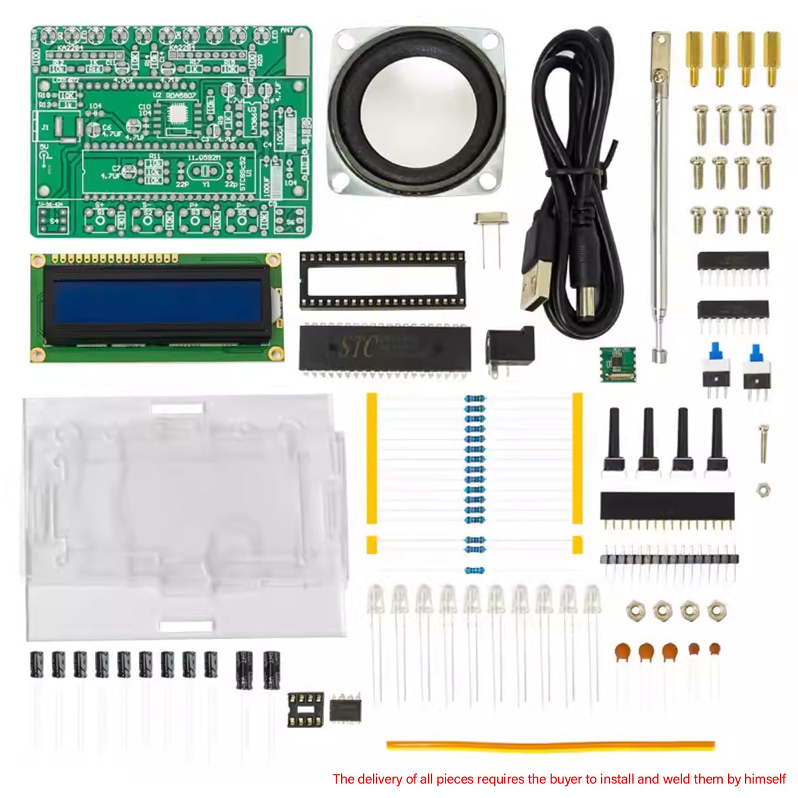 Lötübungs Kit, FM Radio Kits, DIY Elektronik Löt, Lötprojekte Bausatz Radio Modul, FM 87-108 MHz Drahtloser Empfänger zum Lernen und Lehren