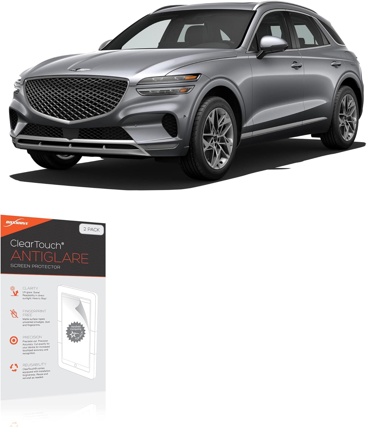 BoxWave Screen Protector Compatible with Genesis 2022 GV70 Display (14.5 in) - ClearTouch Anti-Glare (2-Pack), Anti-Fingerprint Matte Film Skin