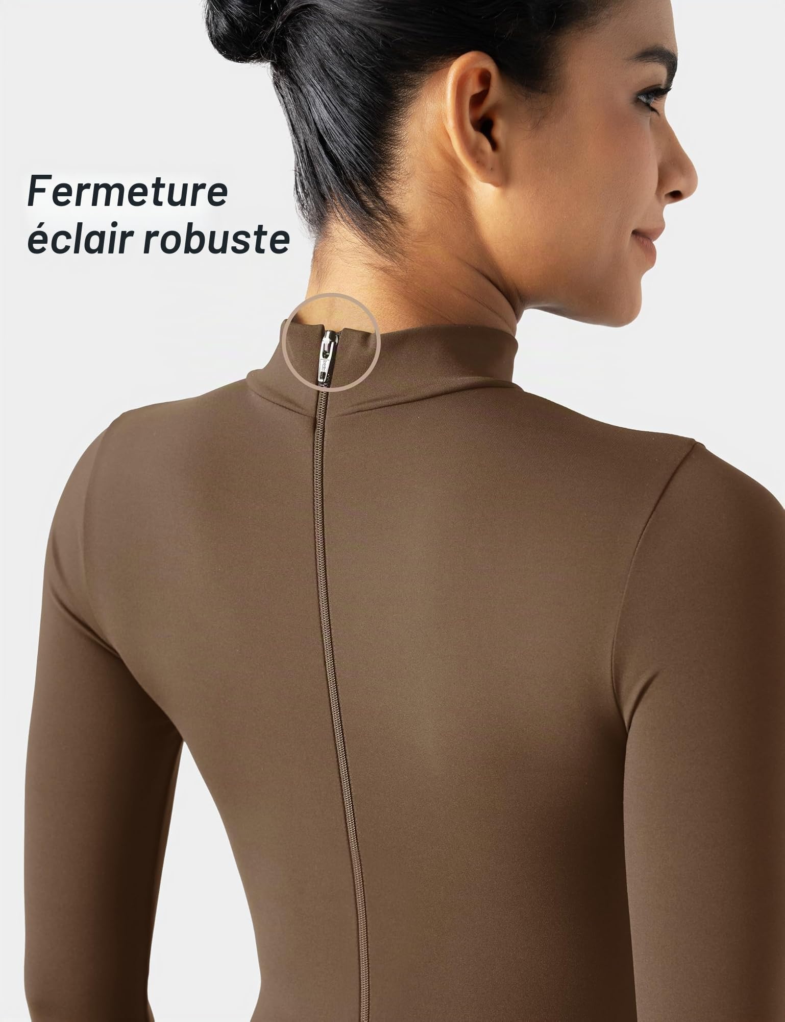 speerise Adult High Neck Zip One Piece Unitard Full Body Leotard Bodycon Jumpsuit for Women
