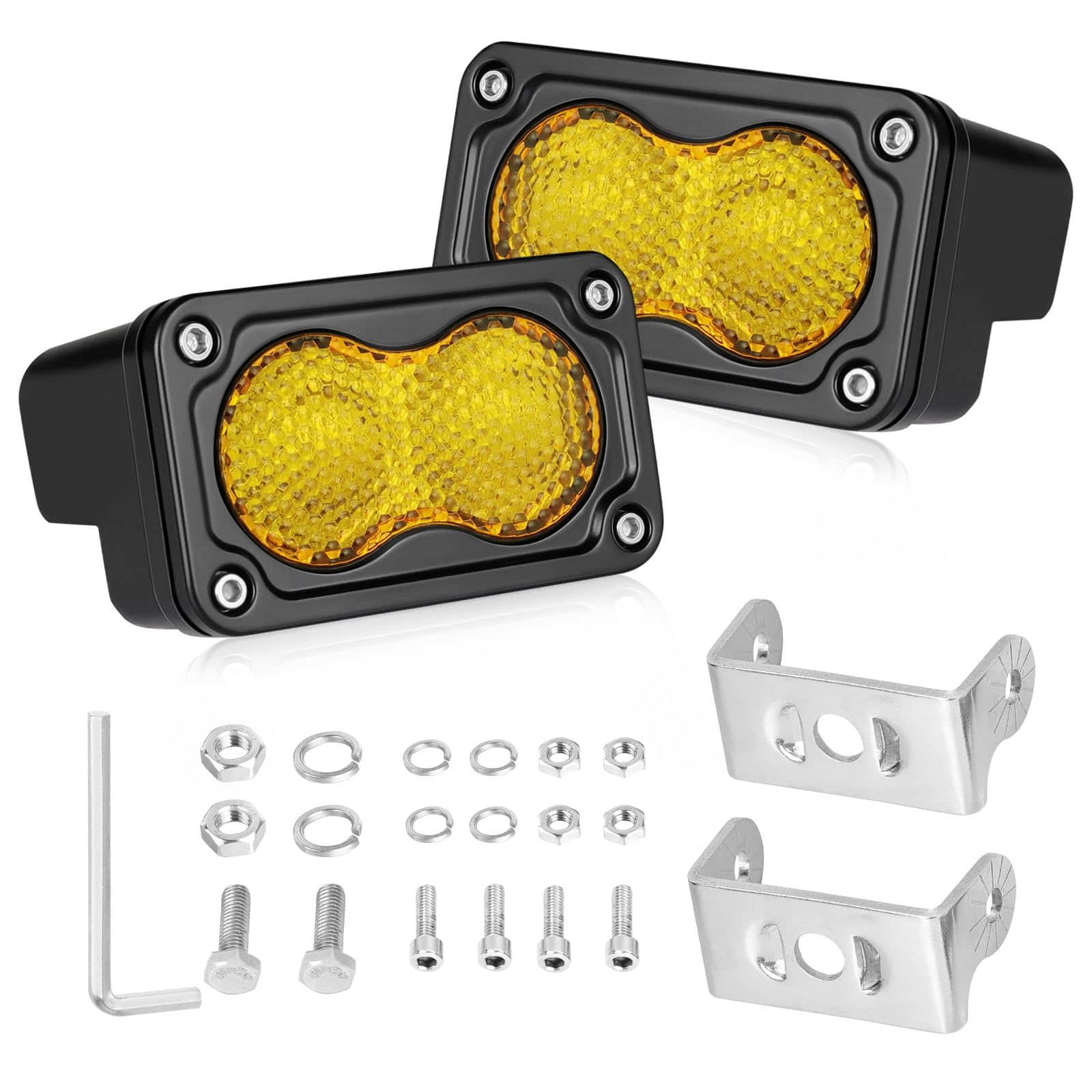 Yellow LED Pods 3" 40W CREE LED Yellow LED Fog Lights Chase Lights