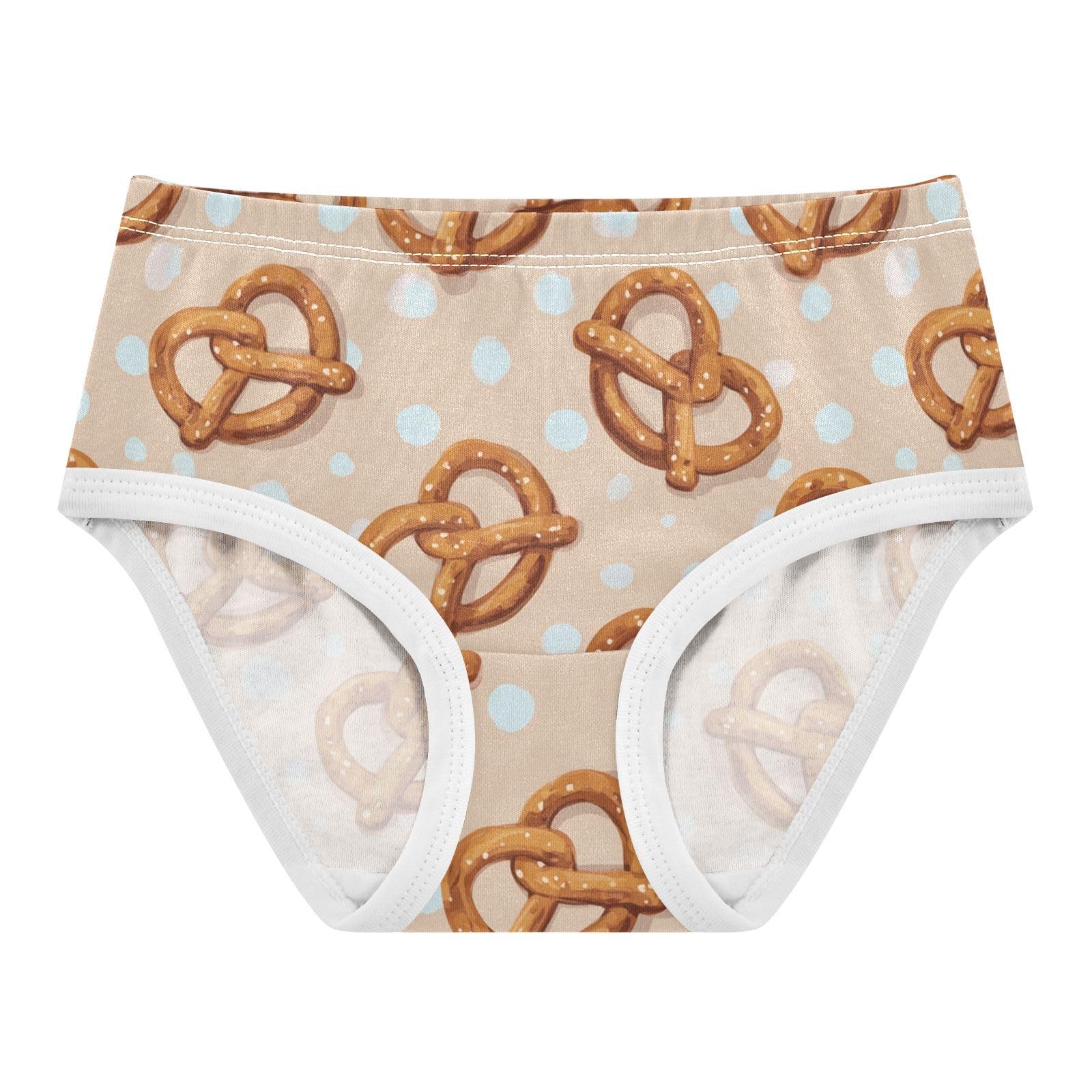 Wusikd Pretzels Dot Beige Girls Underwear Cotton Girls Briefs Soft Toddler Underwear 2T
