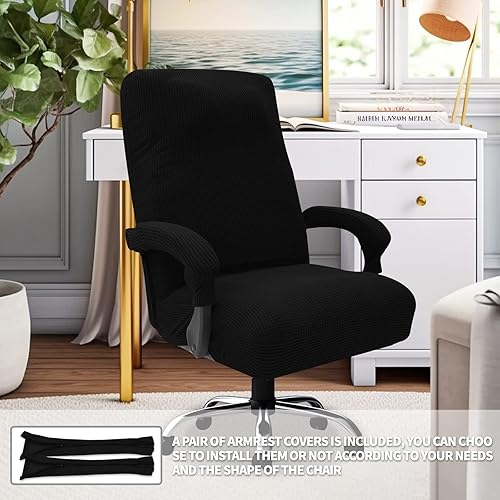 Miniatura 2 de Fundas universales para silla de oficina, fundas universales para silla de computadora con cremallera, funda elástica extraíble para silla de