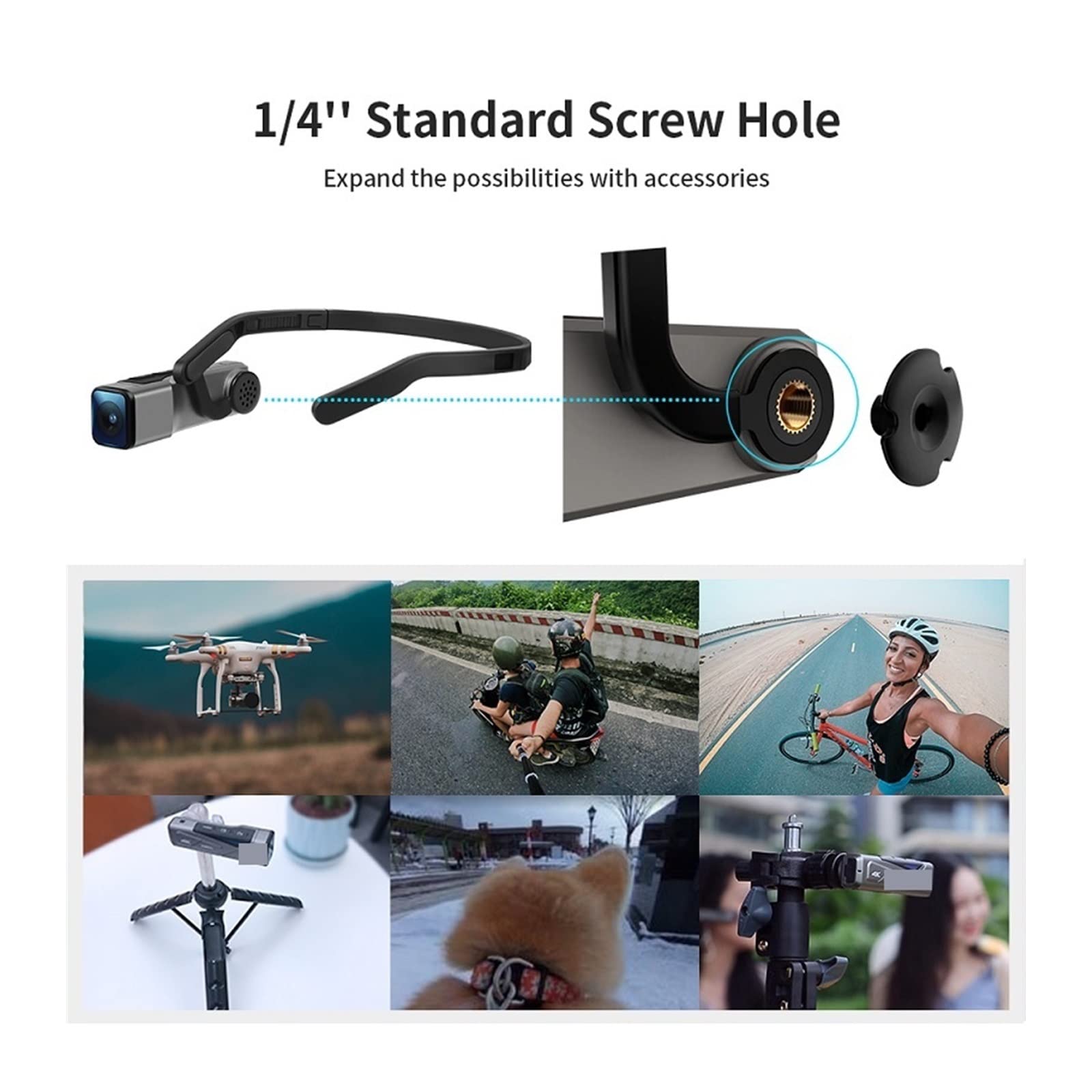 Aparat cyfrowy, Kamera Vlog do filmów 4K Mini Head Poręczna kamera z pilotem Karta pamięci SD 64 GB dla młodzieży, początkujących i dorosłych