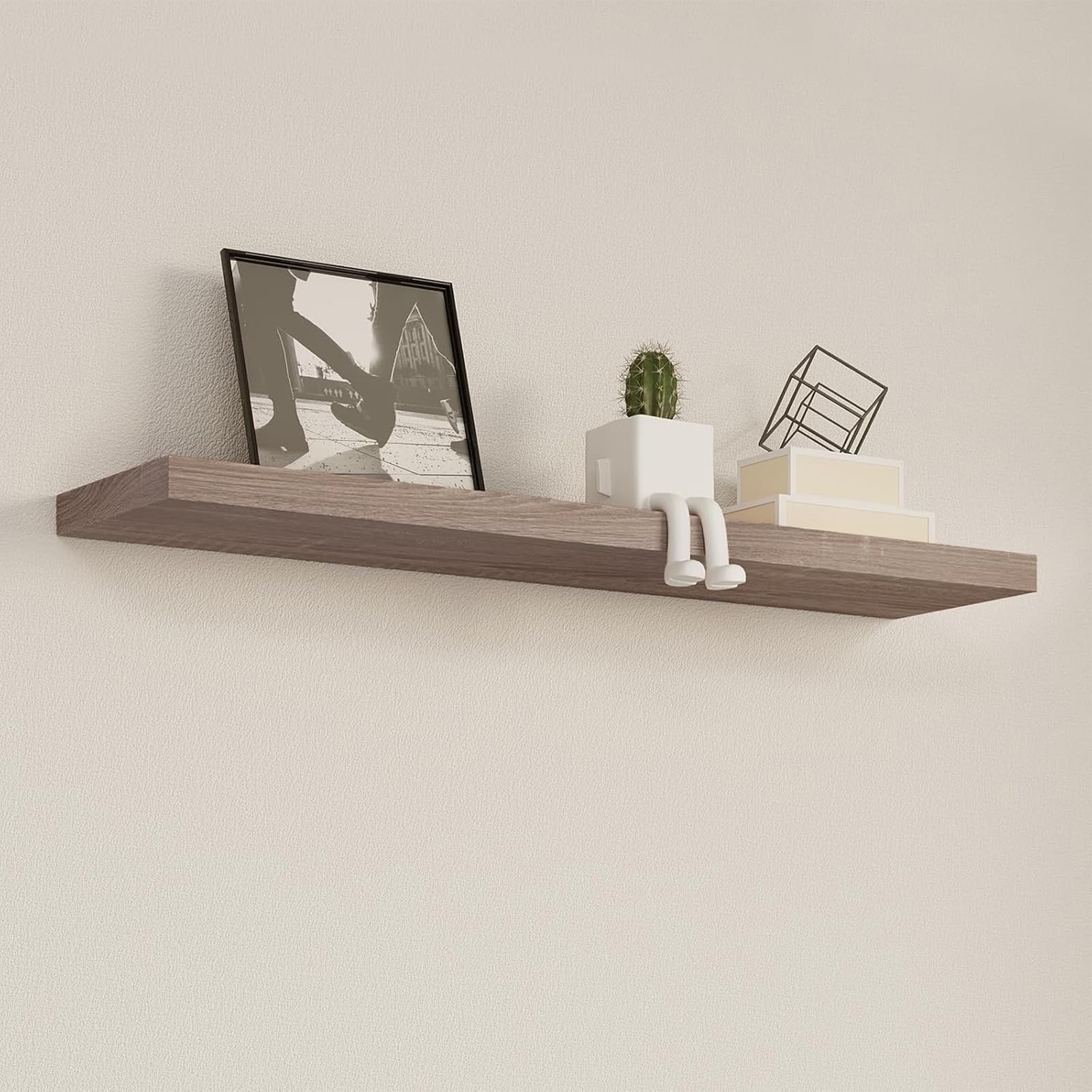 EUGAD Étagère Murale Lot de 2 étagères tablettes Style Moderne en Bois,100x22,9x3,8cm Chêne Jaune 0118QJ-2