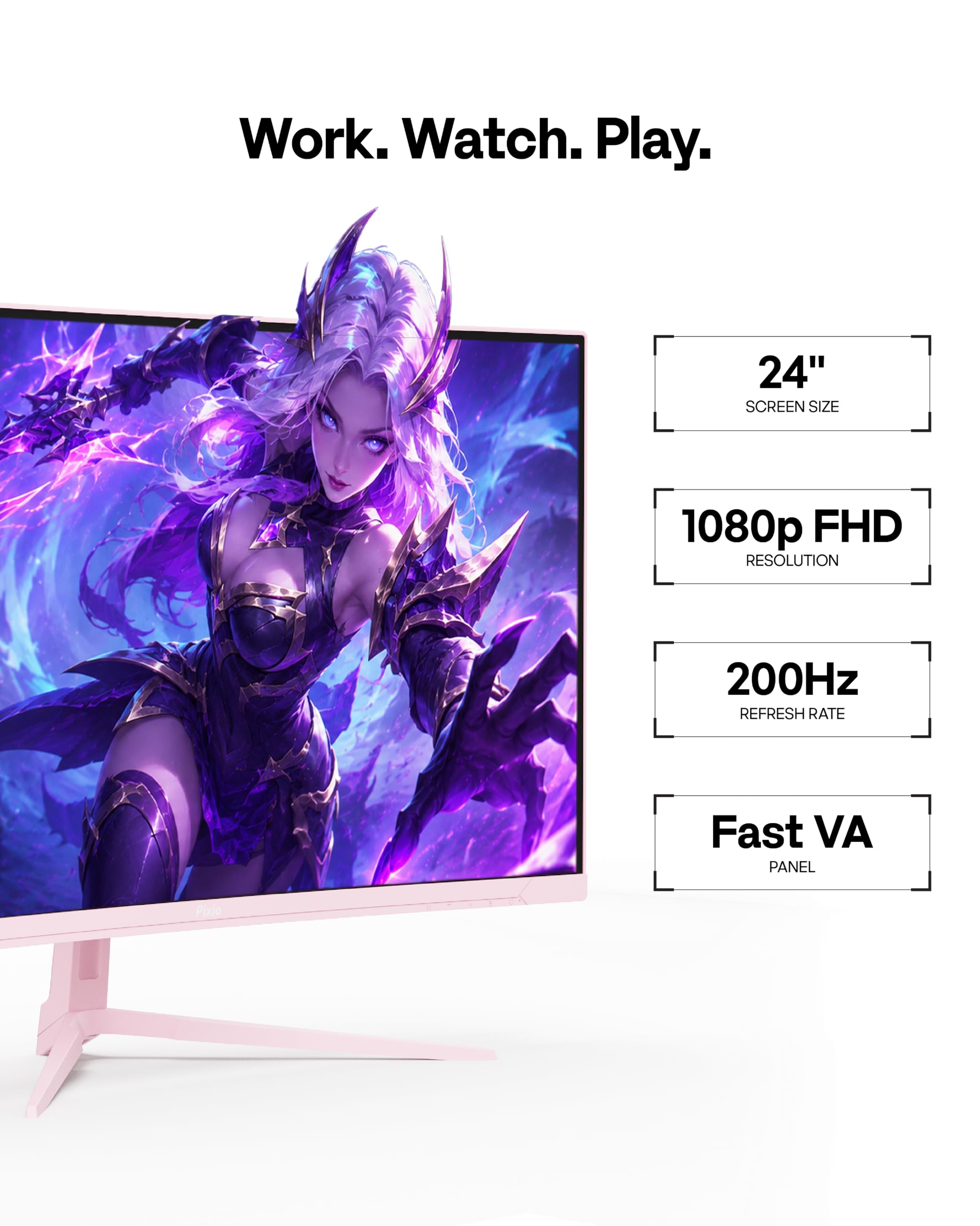 Amazon.com: Pixio PXC248 Wave Pink 24 inch 200Hz Refresh Rate FHD