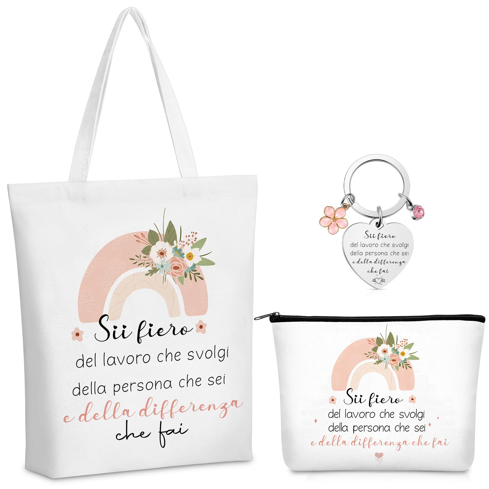 Xuniea Regalo per Colleghe Capo Maestra Donna Regali di Motivazionali Addio Ringraziamento Pochette Borsa per Cosmetici Portachiavi Borsa di Tela Laurea Compleanno Infermiera Amica Dipendente