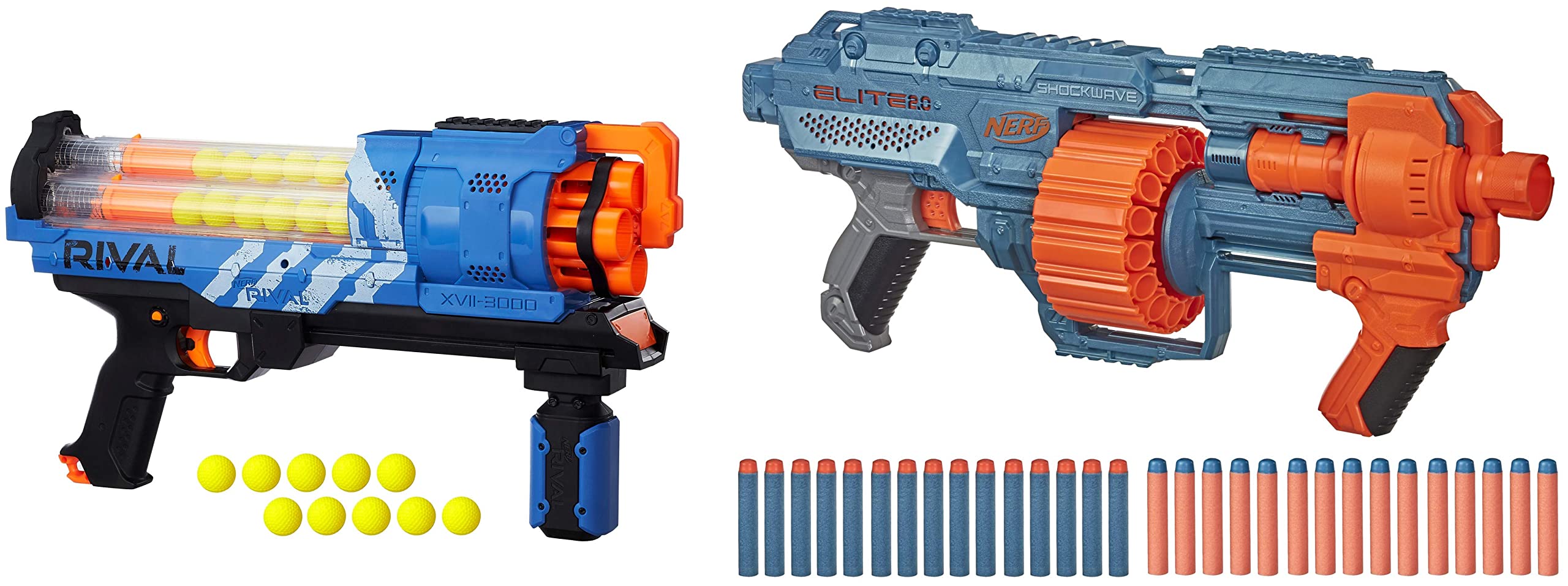 Nerf Rival Artemis XVII-3000 Toys, Blue & Nerf Elite 2.0 Shockwave