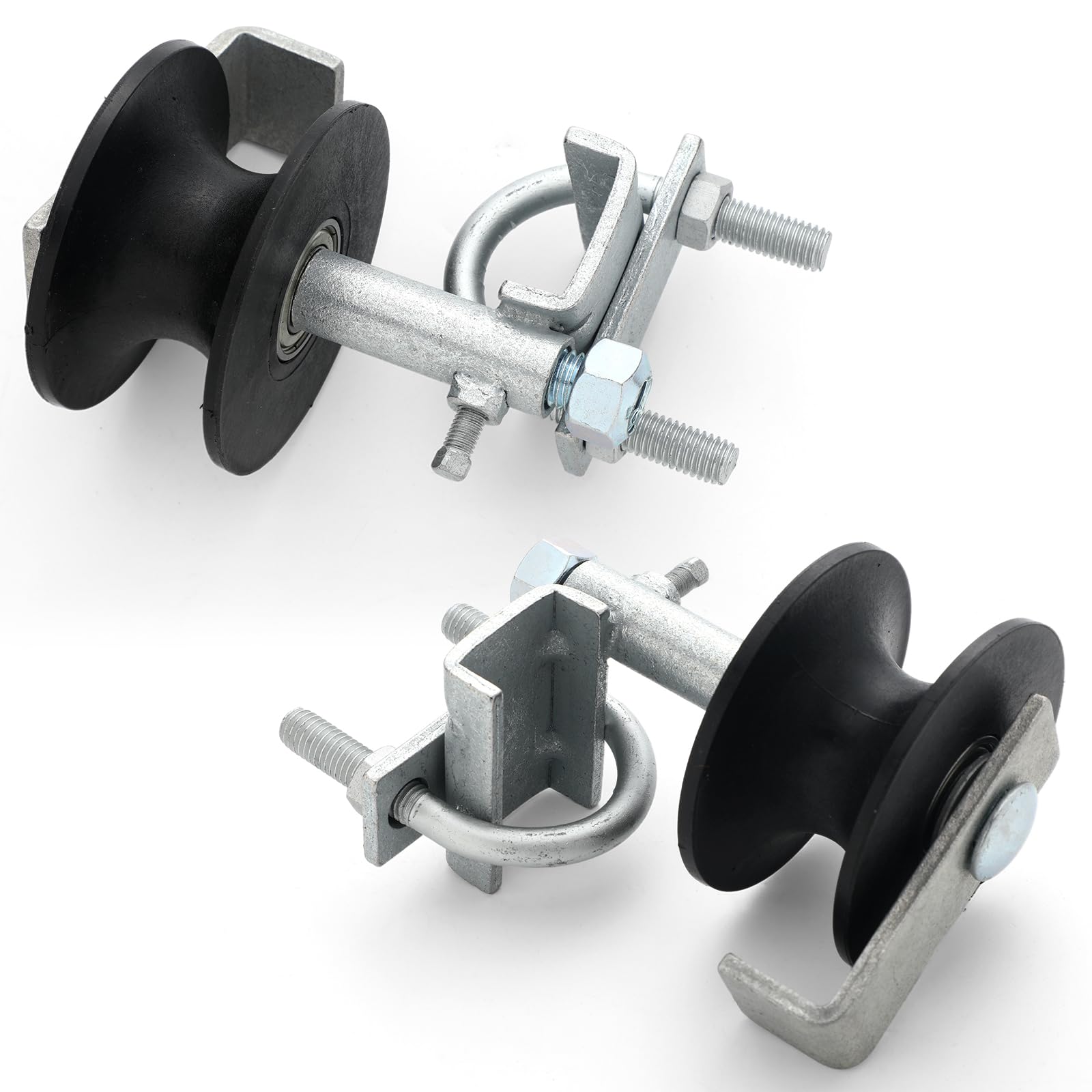 Photo 1 of Blulu 2 Pcs Chain Link Nylon Rolling Gate Track Wheel Sliding Rollers Galvanized Steel Hardware Cantilever Wheel for 2" (1-7/8") Gate Frame and 1-5/8" Track Pipe