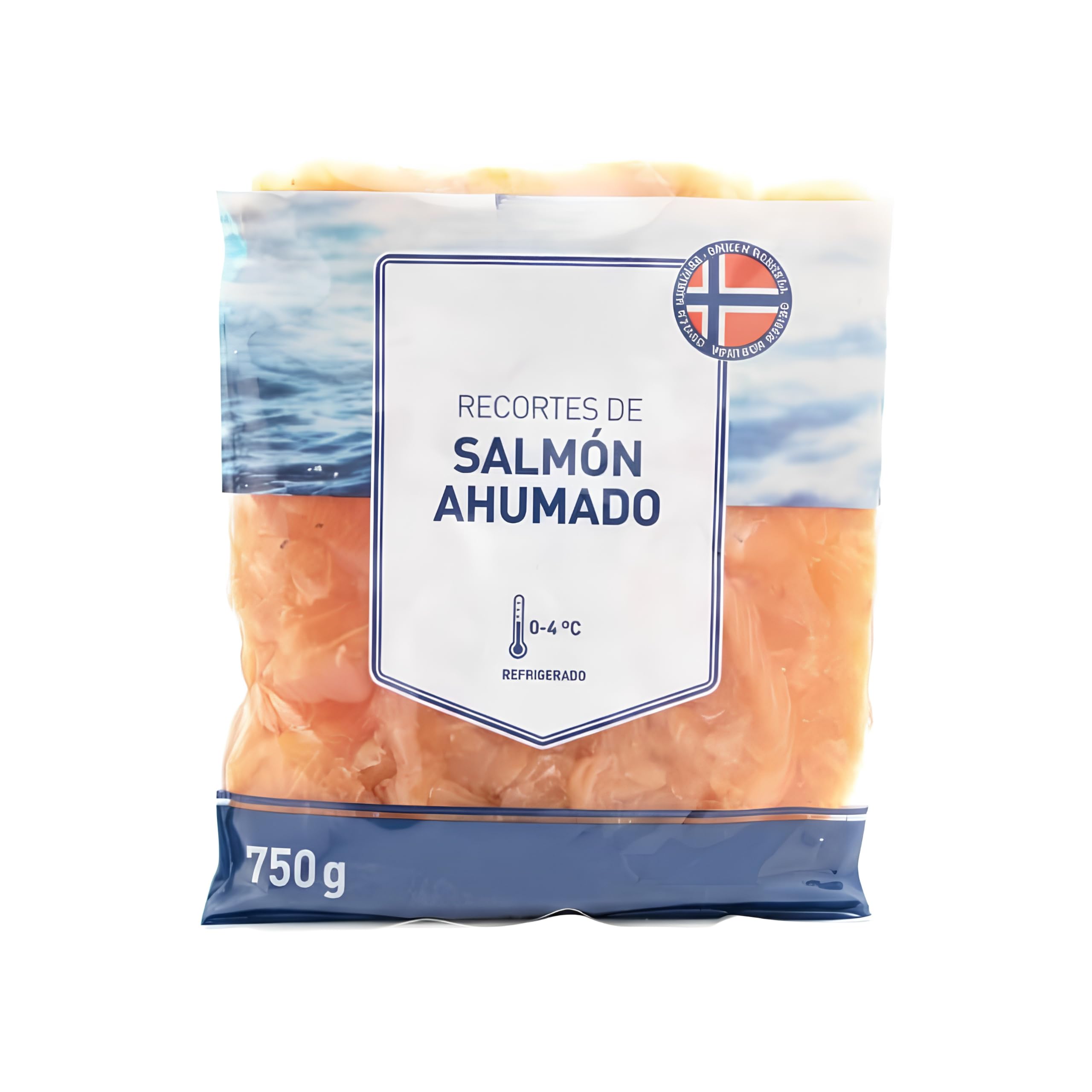 Recortes de Salmón Ahumado 750g - Salmón Noruego con Ahumado Tradicional - Sin Conservantes - Formato Ahorro - Ideal para Hostelería y Cocina Gourmet - NEXU