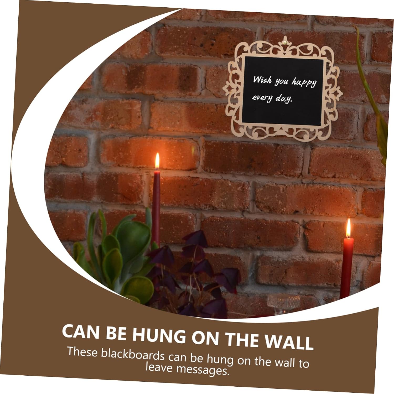 3pcs Wooden Hanging Chalkboards Jute Rope Decorative Message Board for Home Kitchen and Events Creative Shape for Notes