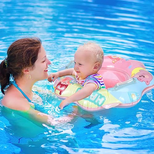 Miniatura 7 de Biange Flotador de piscina para bebés flotadores de natación con asiento de seguridad y asas flotadores de natación para bebés de 6 a 36 meses