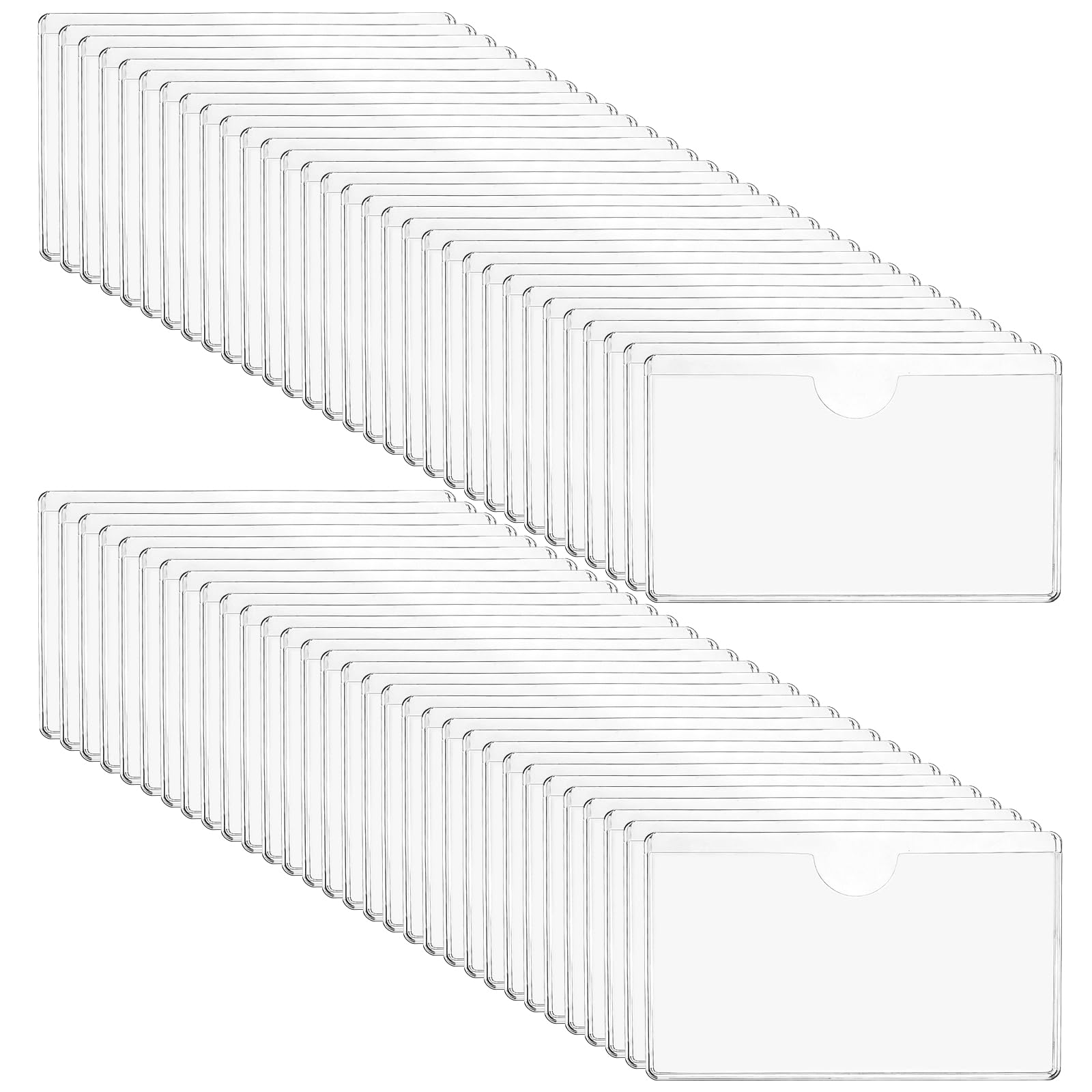 STARVAST 240 Stück Etikettenhalter Selbstklebend, 10 x 6 cm Wasserfest Beschriftungsfenster Selbstklebend Visitenkartenhüllen Kleben Sichthüllen für Büro Zuhause Schule Organisieren Sortieren (Transp