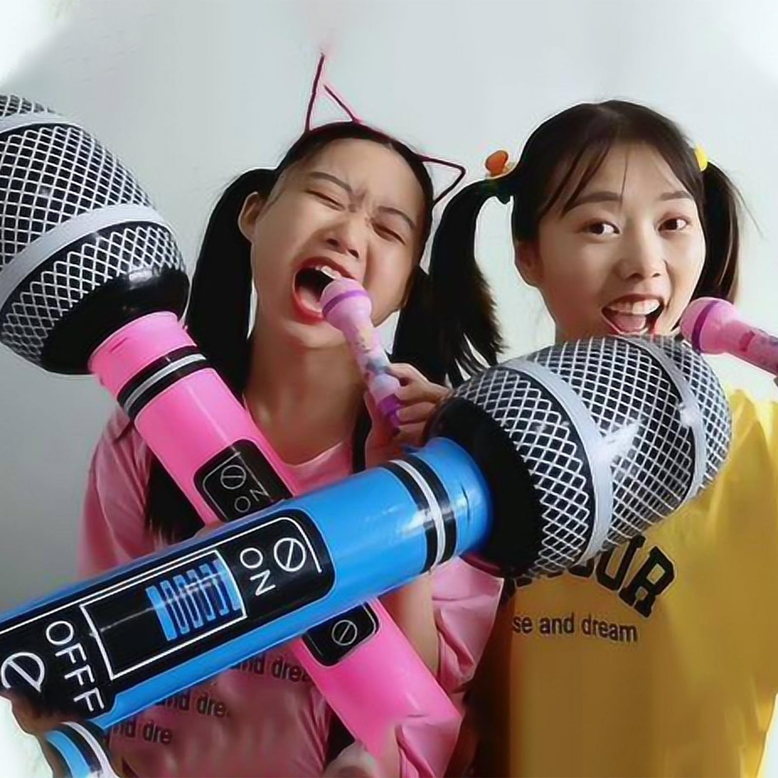 Microfoni Gonfiabili Per Feste - 6 Pezzi, PVC, Colorati, Per Karaoke - Foto 3