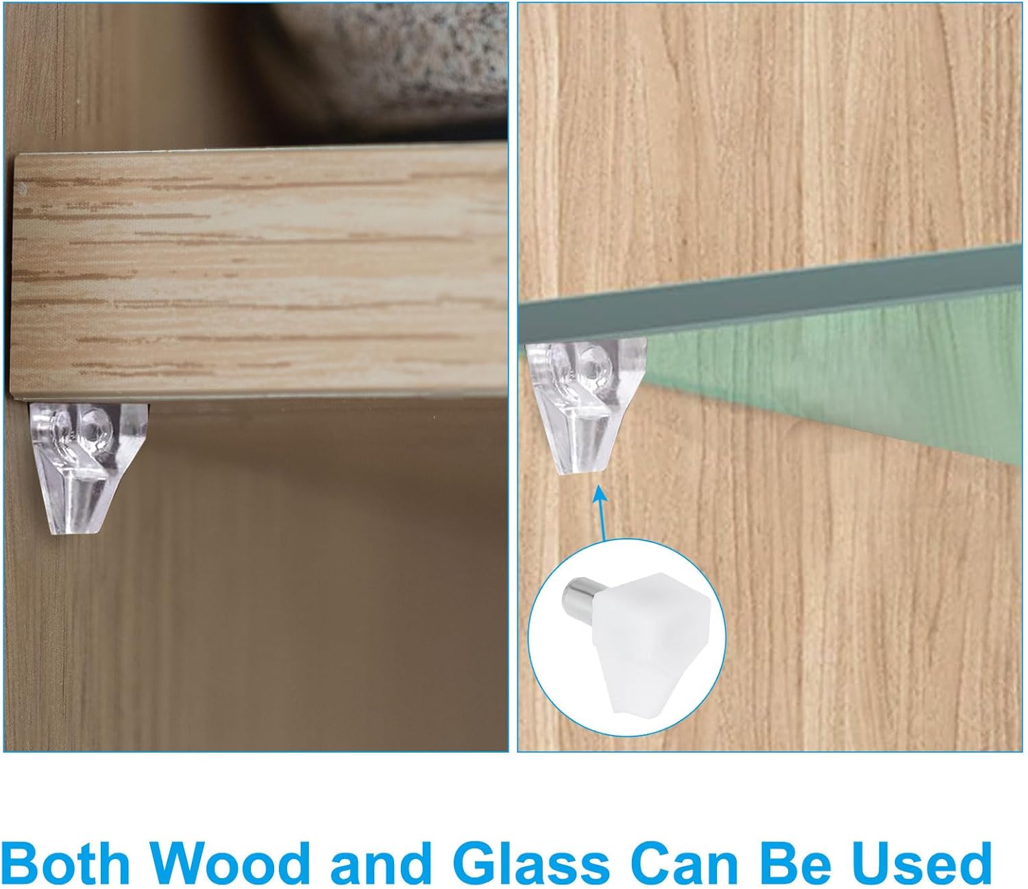 Shelf Support Pegs 0.2", 50pcs Shelf Holder Pins Bracket,Larger Pegs for Shelves for Cabinet, Cupboard, Bookcase, Closet and Glass Case,White