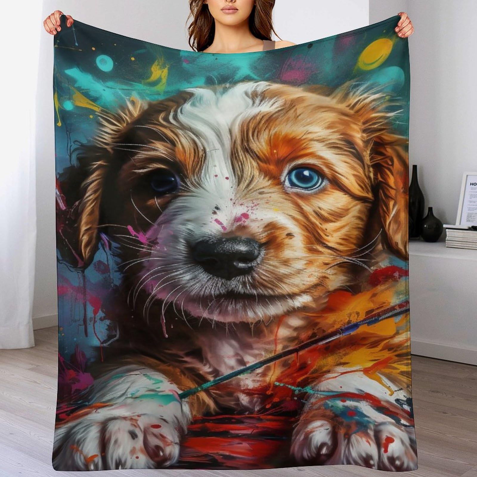 Manta de forro polar para perros que protege el sofá de pelos y frío