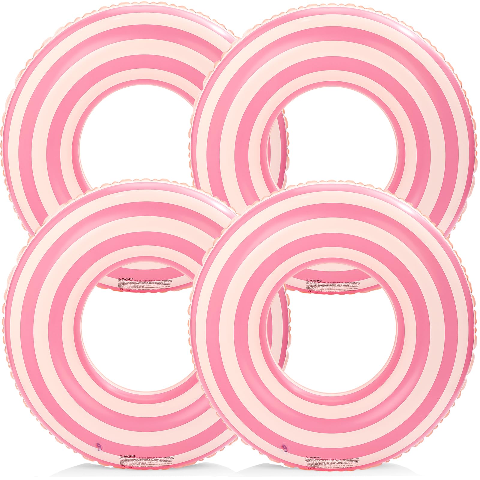 Photo 1 of WeddPtyFr 4 PCS Striped Pool Floats - 36" Swim Rings