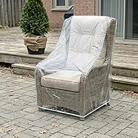 Vista 1 de LAMINET Funda impermeable de plástico para muebles de exterior, transparente y resistente - Funda para sillas de respaldo alto/apiladas - Protección