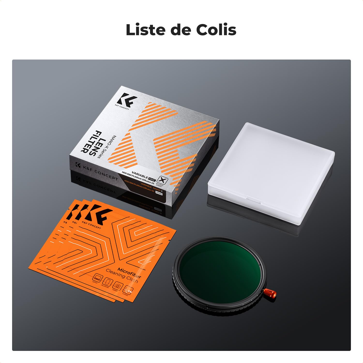 K&F CONCEPT Filtre 67mm ND2-32 Variable et Polarisant CPL et Black-Mist 1/4 3 en 1 pour Objectif Appareil Photo