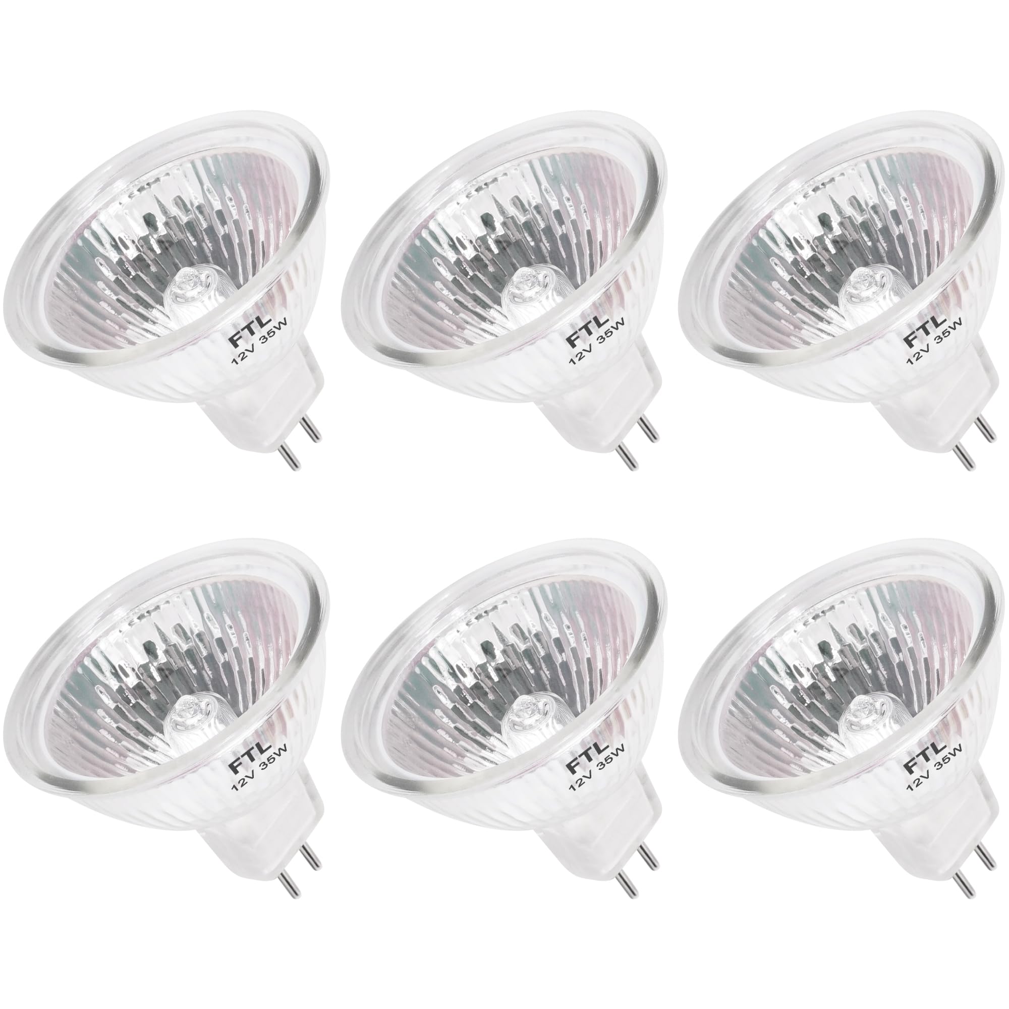 Żarówki halogenowe MR16 GU5.3, 12 V, 20 W, opakowanie 6 sztuk, wysoka jasność, długa żywotność, oszczędność energii, wysokotemperaturowa lampa halogenowa, kompatybilna z różnymi scenariuszami,