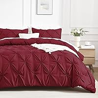 Vista 24 de Andency - Juego de edredón de tamaño queen, 3 piezas, bonito, plisado, suave, ligero, esponjoso, de relleno alternativo, para todas las estaciones