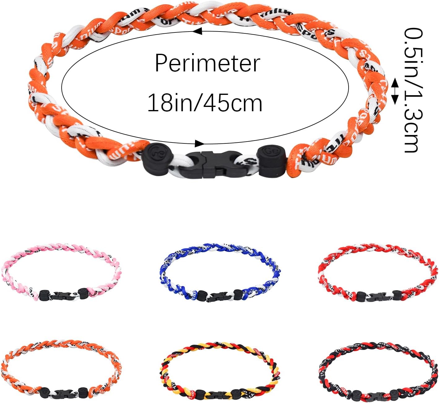 18inch Baseball Necklace,Fashion Tri-Braided Rope Tornado Necklace for Sports Fan - Image 2