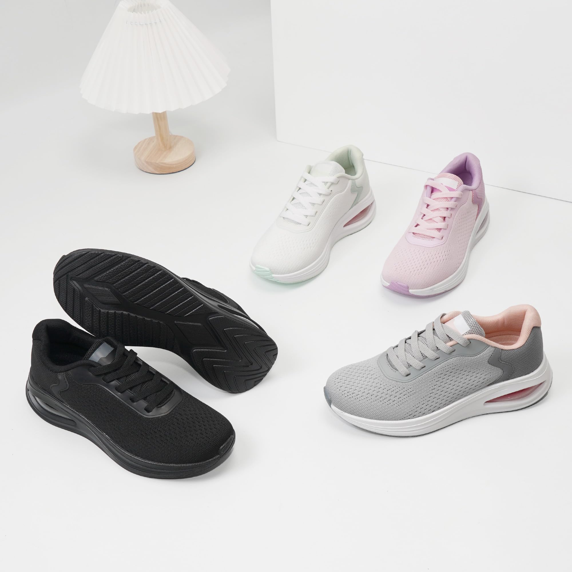 JOMIX Zapatillas Deportivas Mujer con Amortiguador de Aire de Running Transpirables y Ligeras para Deporte Caminar y Uso Diario Talla 36-41 EU