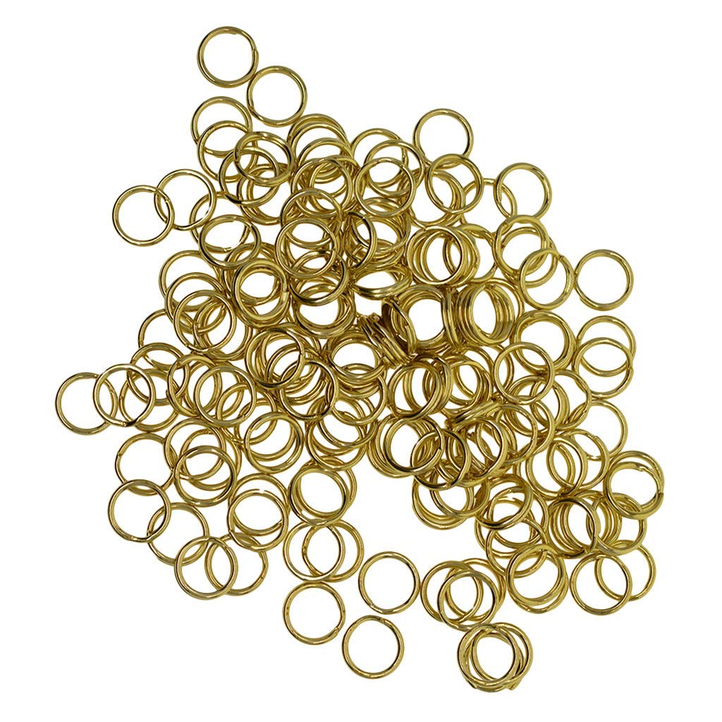 Unbekannt 100Pcs Brass Split Rings, Rind Connectors for Chandelier, Curtain, Crystal Garland, Necklaces, Keys, Earrings, Jewelry Making and Craft Ideas(10mm) AOD