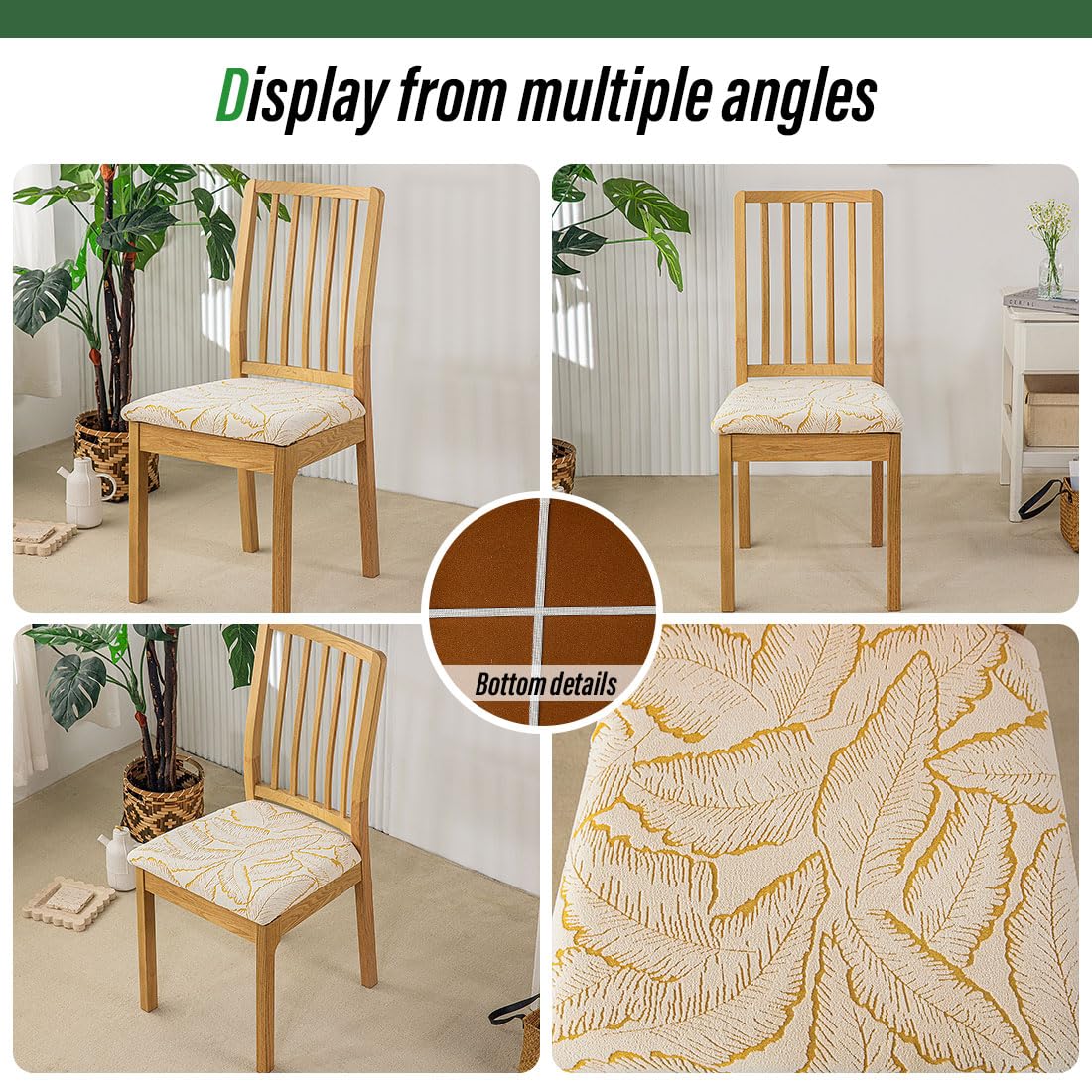 Juego de 6 Fundas Impermeables para Sillas de Comedor Cocina O Comedor Color Amarillo Claro