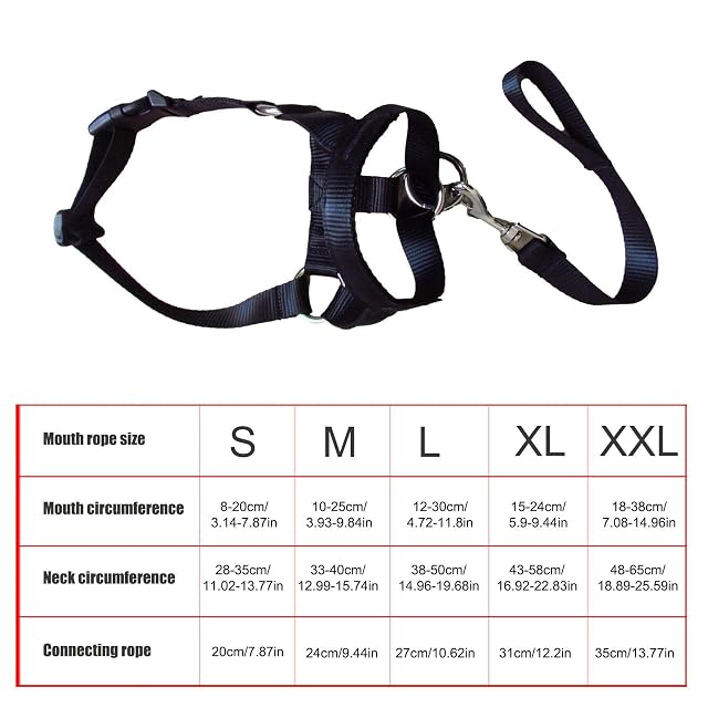 Foto 4 de 8 de Bozales para perros medianos - Arnés de entrenamiento para perros bozal con correas ajustables, soporte…