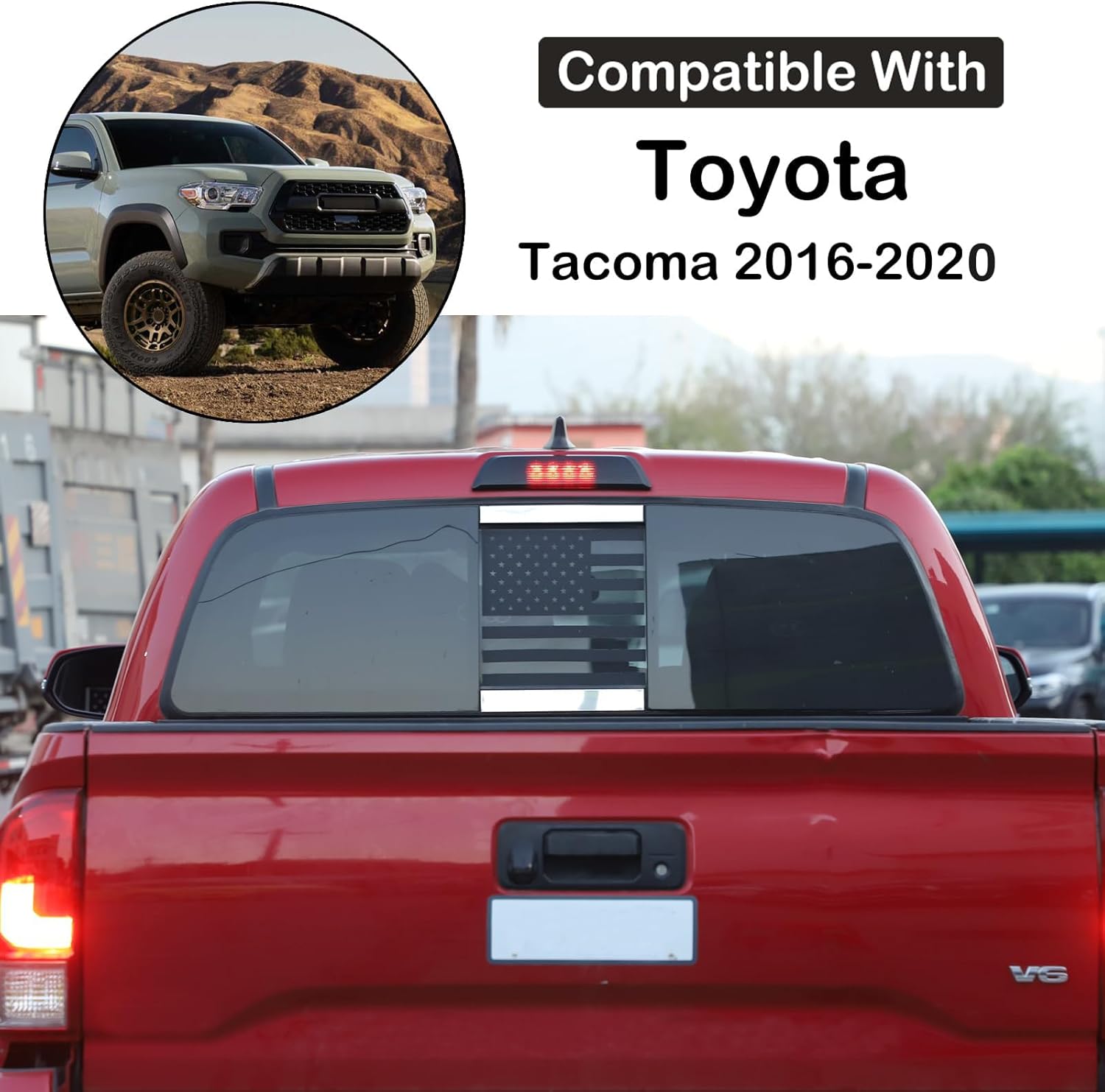 Car Third Brake Light Cover Trim Compatible with Toyota Tacoma 2016-2020 3rd Brake Light Third Brake High-position Center Light Brake Tail Light Shell Cover High Mount Stop Lamp Protection Accessories