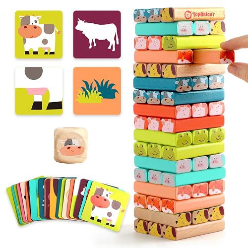 TOP BRIGHT Jouet Tour de Blocs Empilables colorés et Animaux