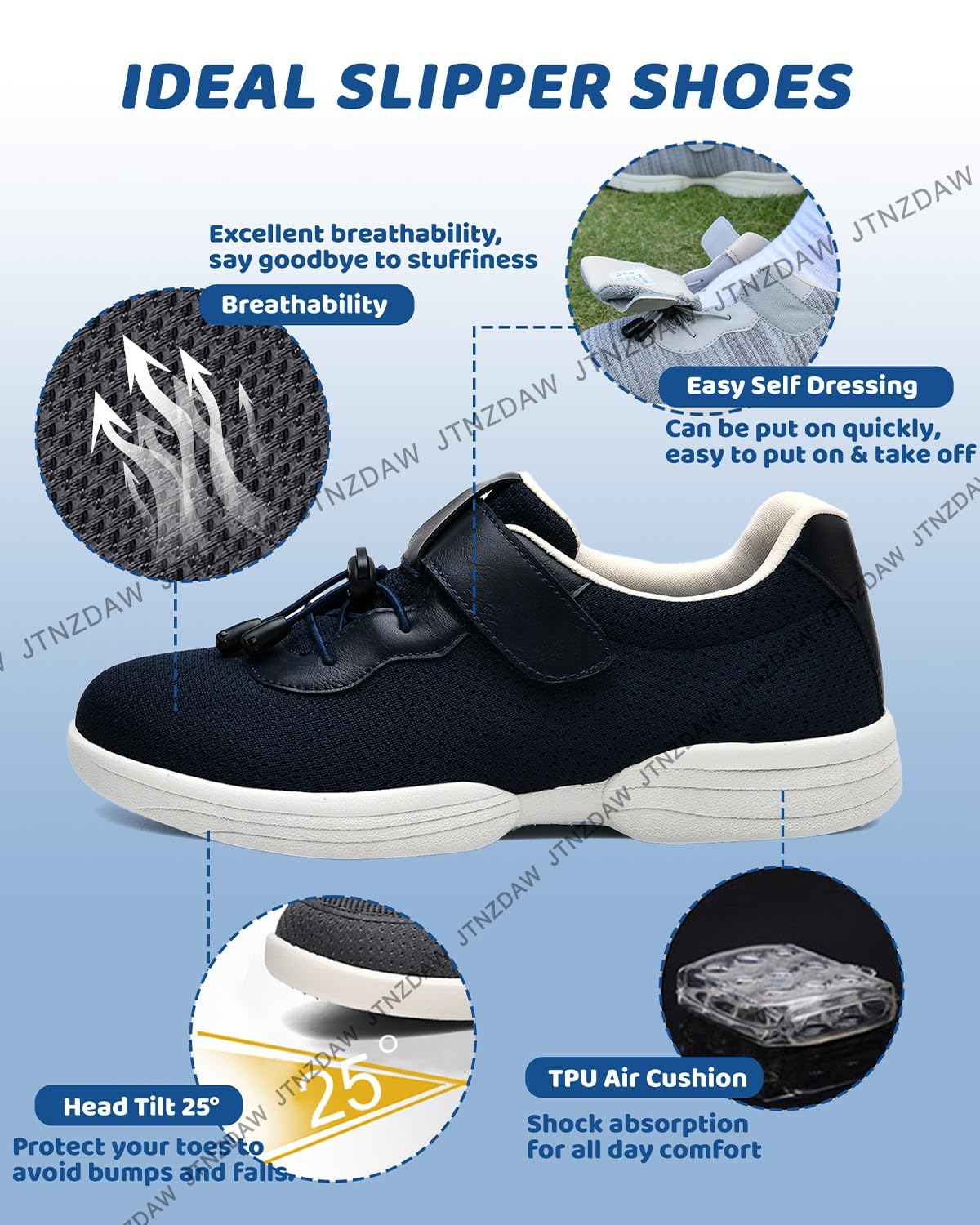 Schuhe Damen Senioren Hallux Valgus mit Klettverschluss Hausschuhe Weit Verbandschuh Extra Medizinische