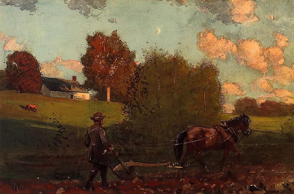 ARTXLXXBN Famous Art Print Poster Vintage Wall Art the Last Furrow by Winslow Homer Canvas Art Poster for Home Decor 60x90cm
