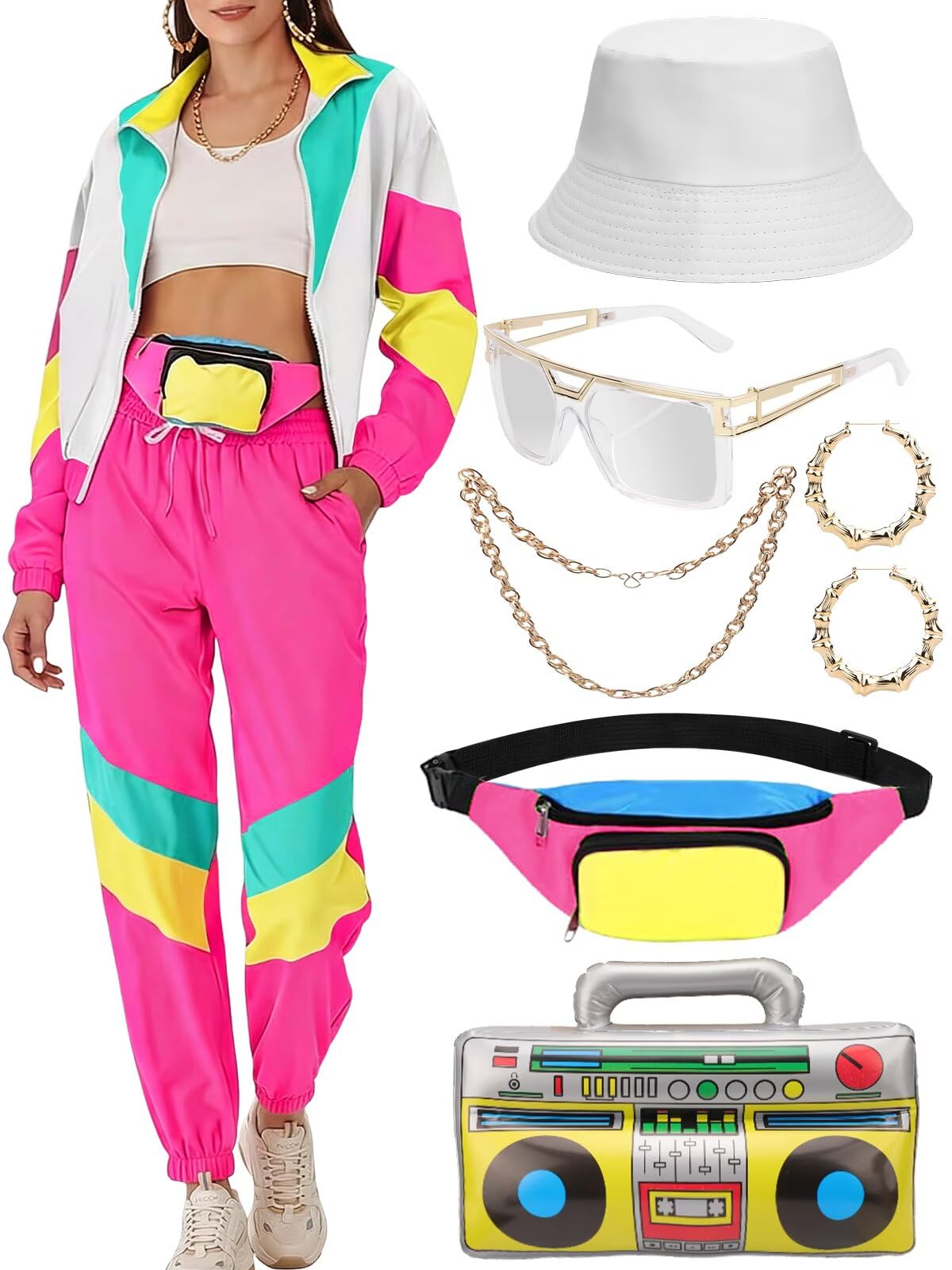 VillbeCoser 8-Piece 80s Tracksuit Set