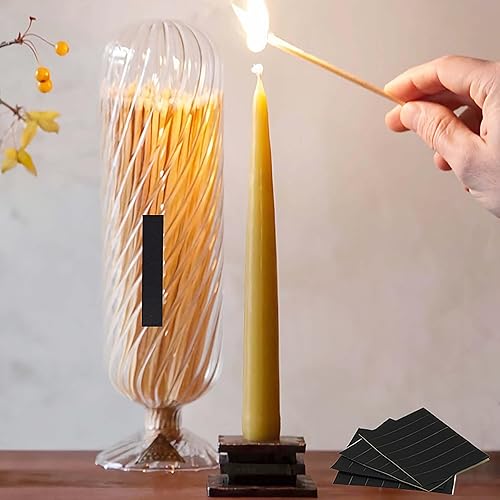 Miniatura 5 de Match Striker - Adhesivo decorativo negro con adhesivo previo, 28 piezas, corte rectangular para fósforos de seguridad en tarro de campana