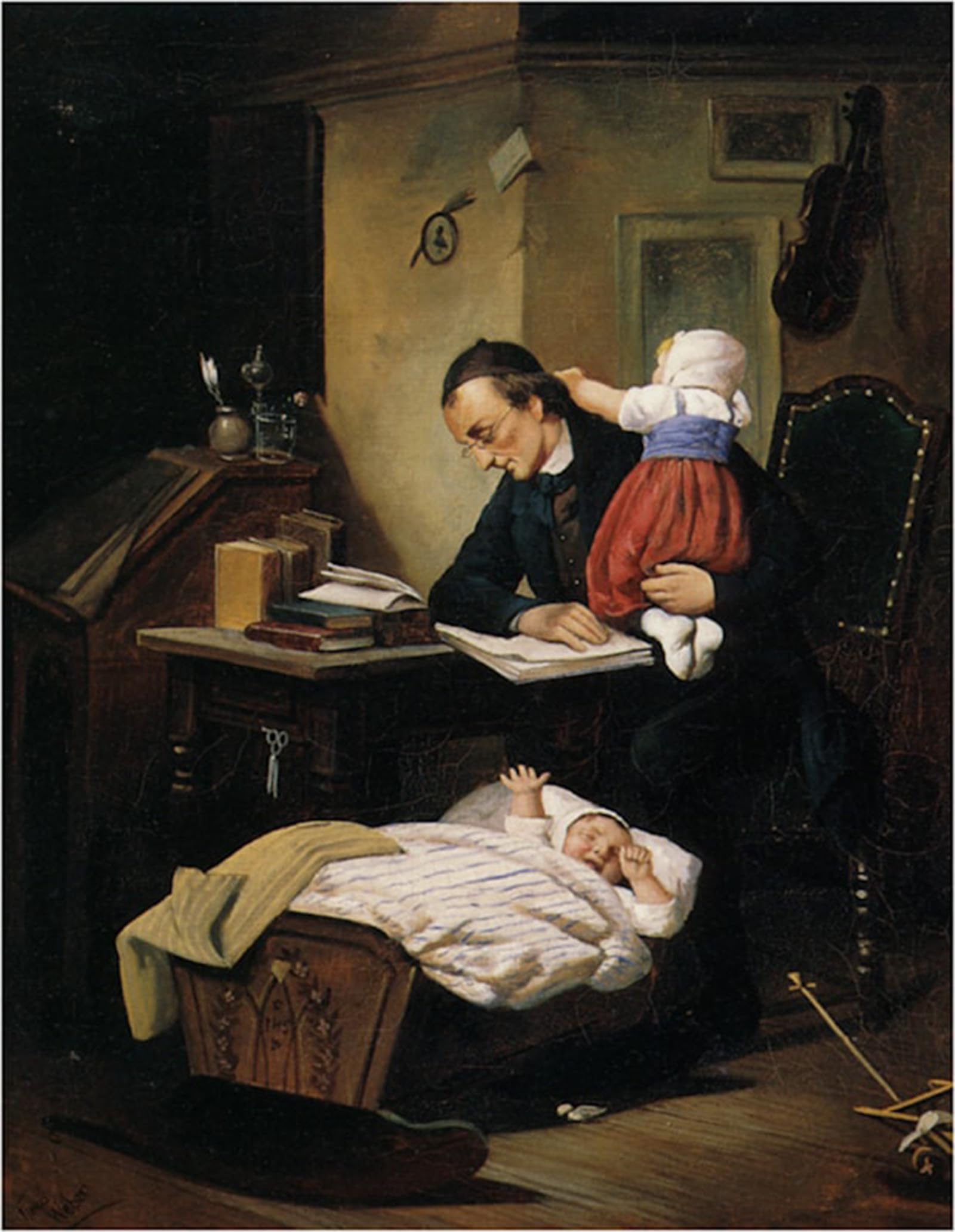 Affiche Impression Theodor Alexander Weber Le Père Occupé Toile 60x90cm